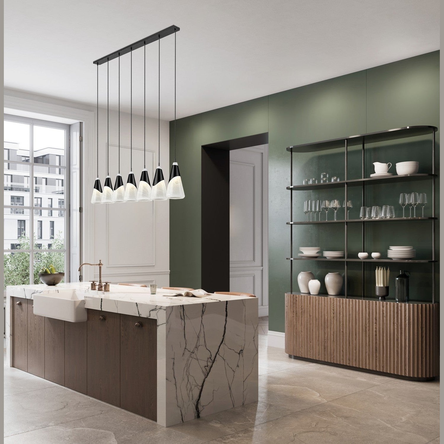 Z-Lite - 828P7-7L-MB - Seven Light Linear Chandelier - Aimie - Matte Black