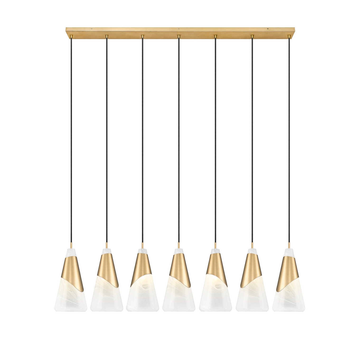 Z-Lite - 828P7-7L-MGLD - Seven Light Linear Chandelier - Aimie - Modern Gold