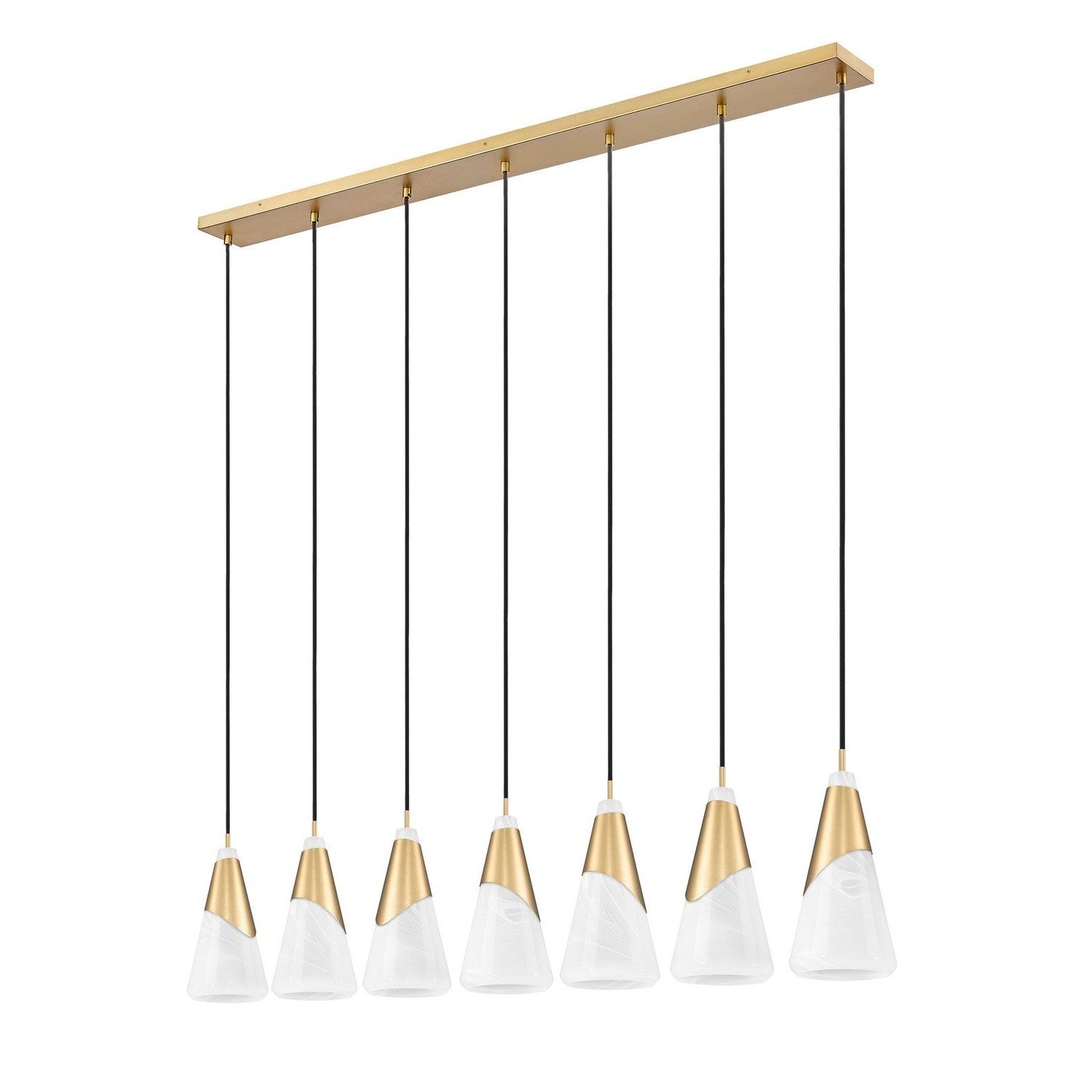 Z-Lite - 828P7-7L-MGLD - Seven Light Linear Chandelier - Aimie - Modern Gold