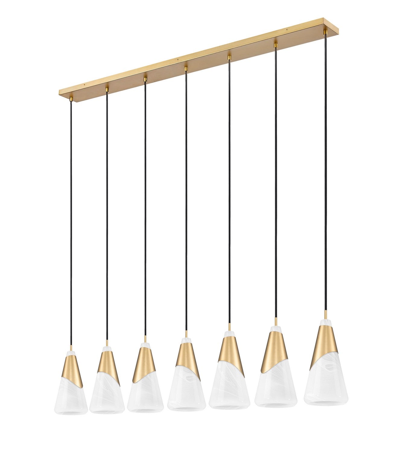 Z-Lite - 828P7-7L-MGLD - Seven Light Linear Chandelier - Aimie - Modern Gold