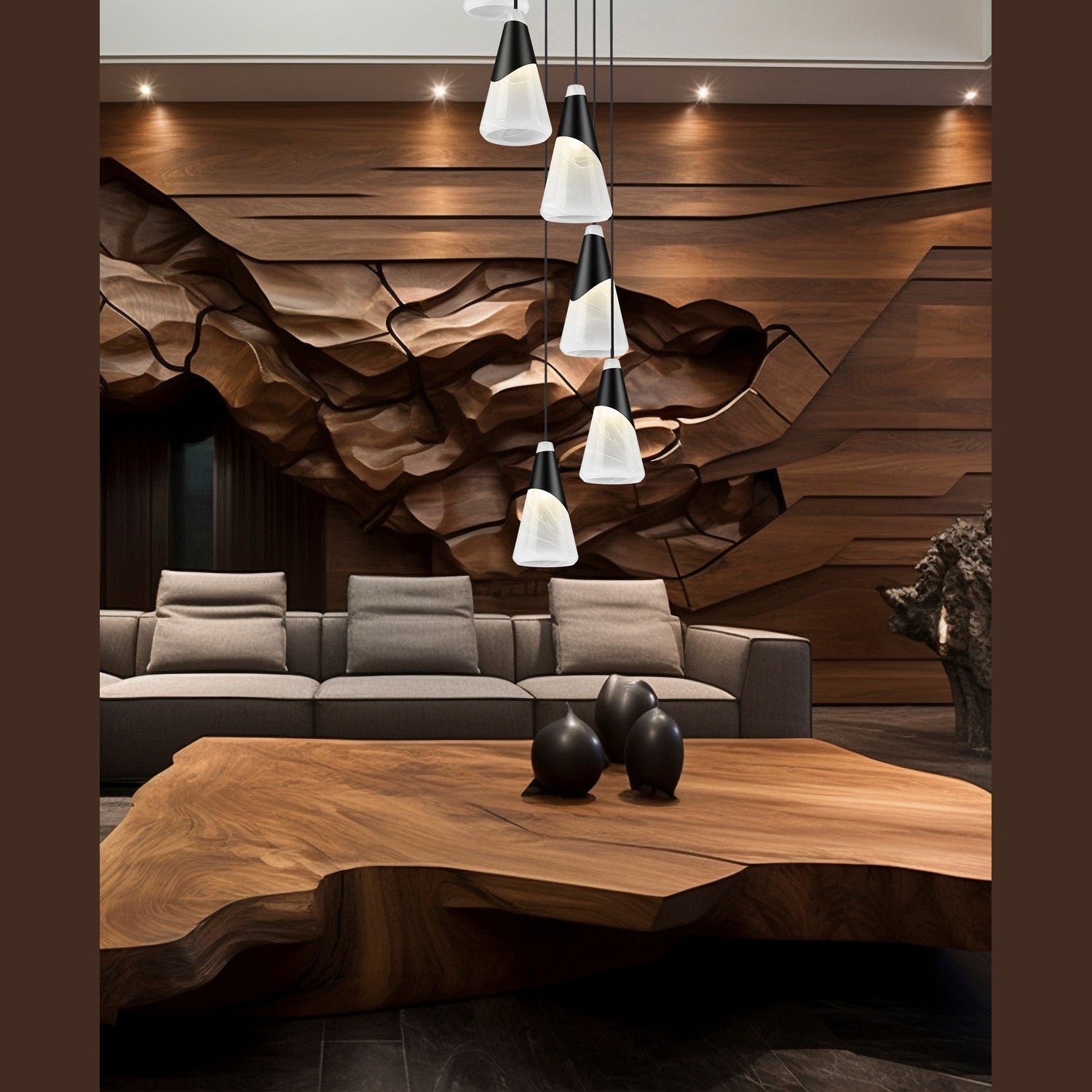 Z-Lite - 828P7-7R-MB - Seven Light Chandelier - Aimie - Matte Black