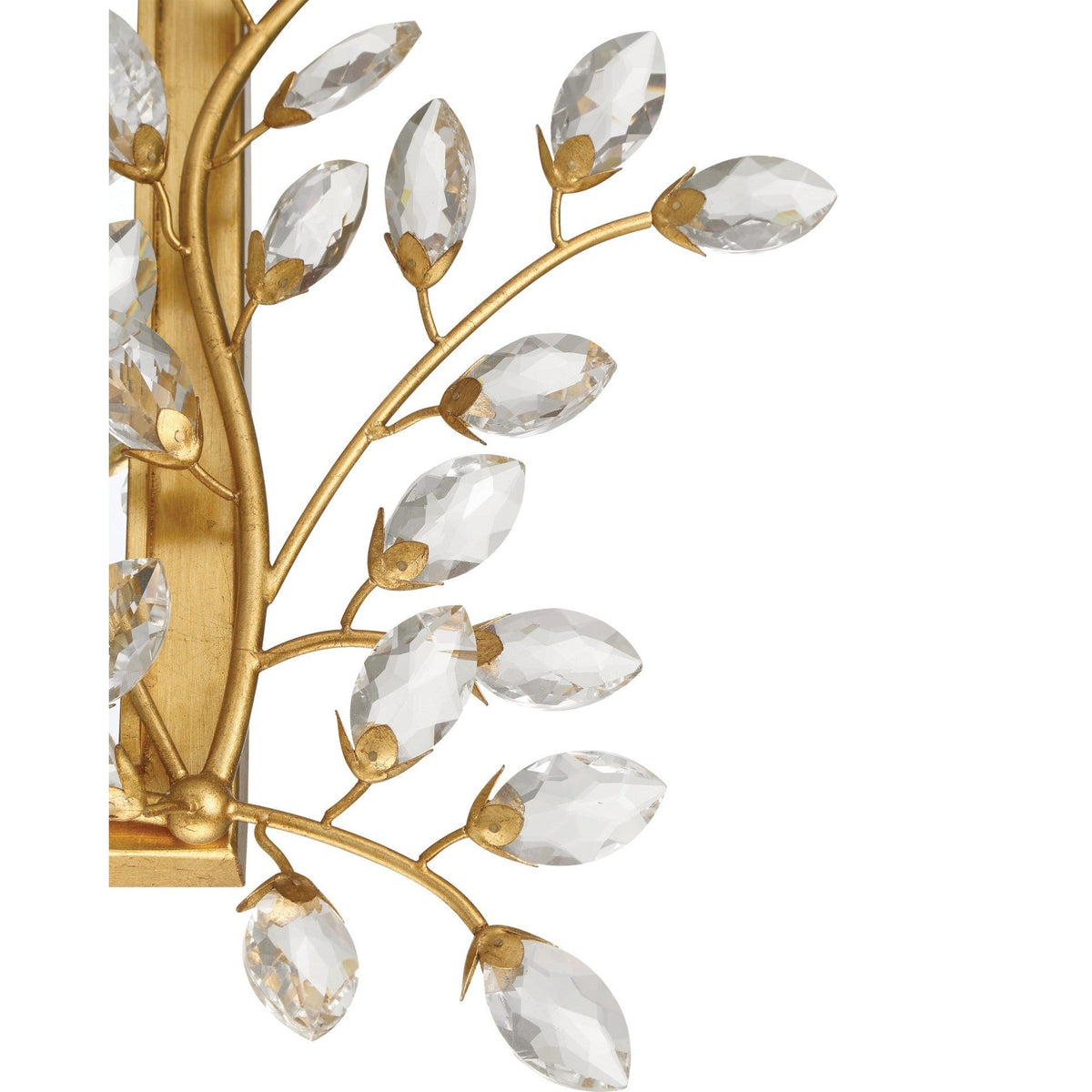 Currey and Company - 1000-0161 - Mirror - Forget-Me-Not - Clear / Chinois Gold Leaf