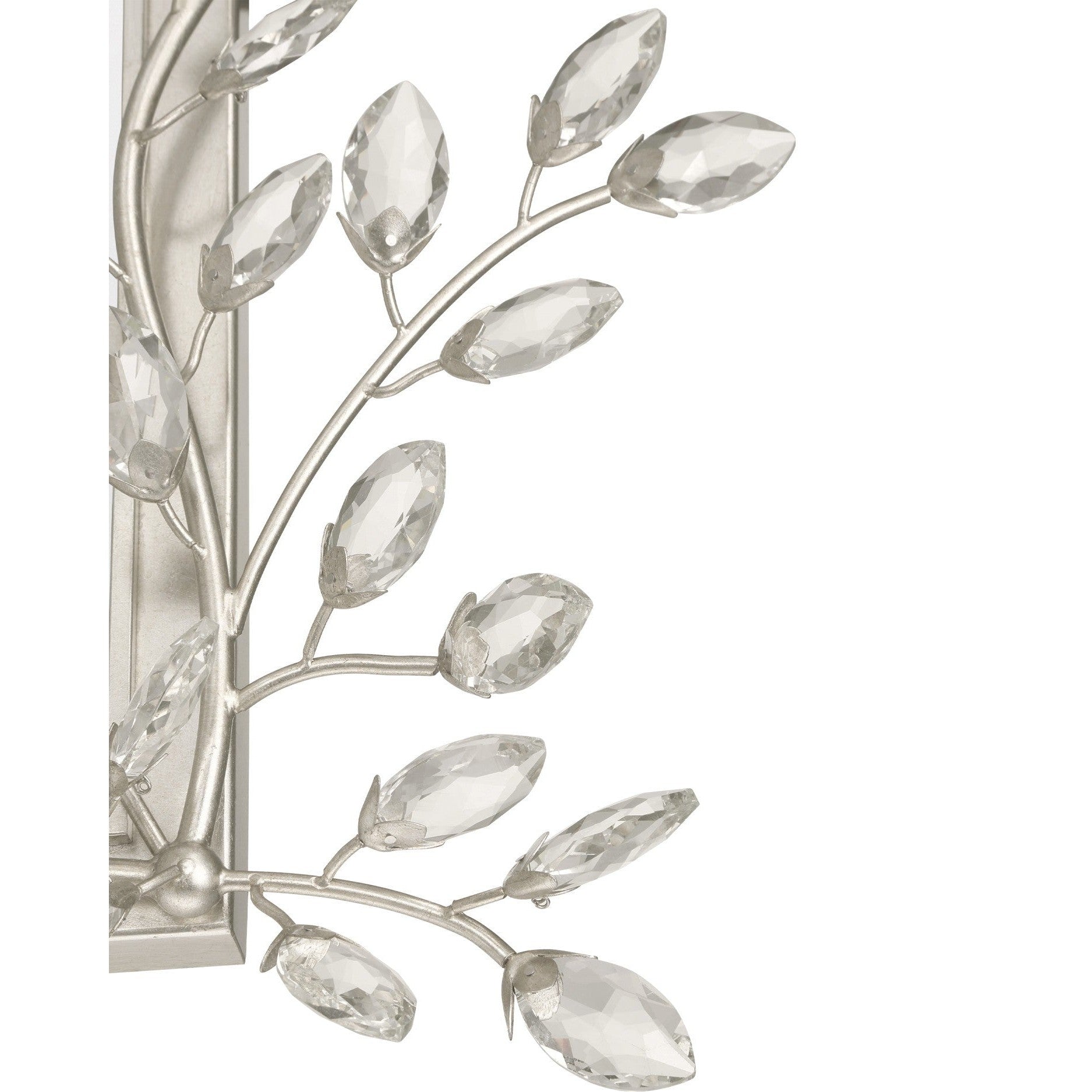 Currey and Company - 1000-0162 - Mirror - Forget-Me-Not - Clear / Silver Leaf
