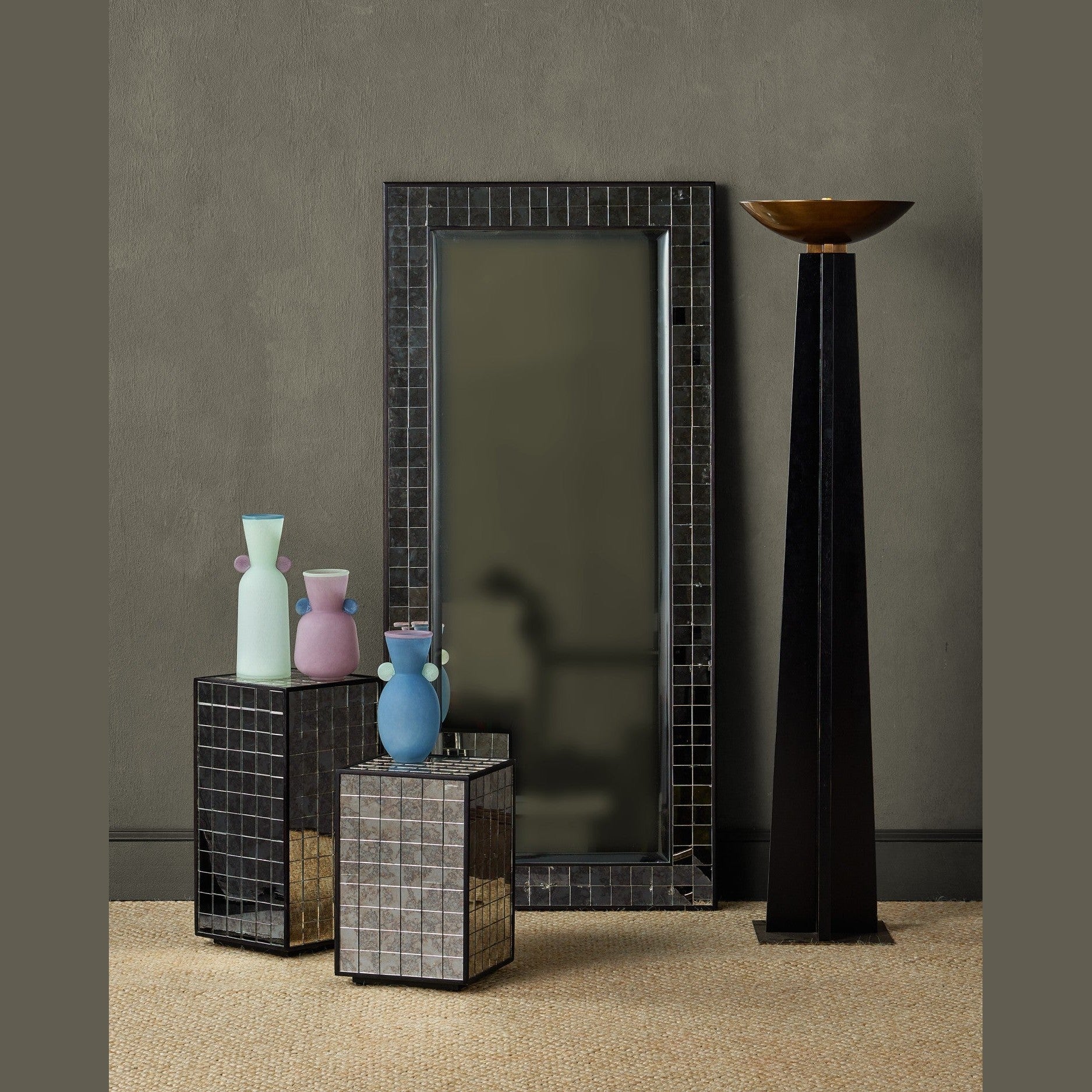 Currey and Company - 1000-0167 - Mirror - Mosaico - Ebony / Antique Mirror