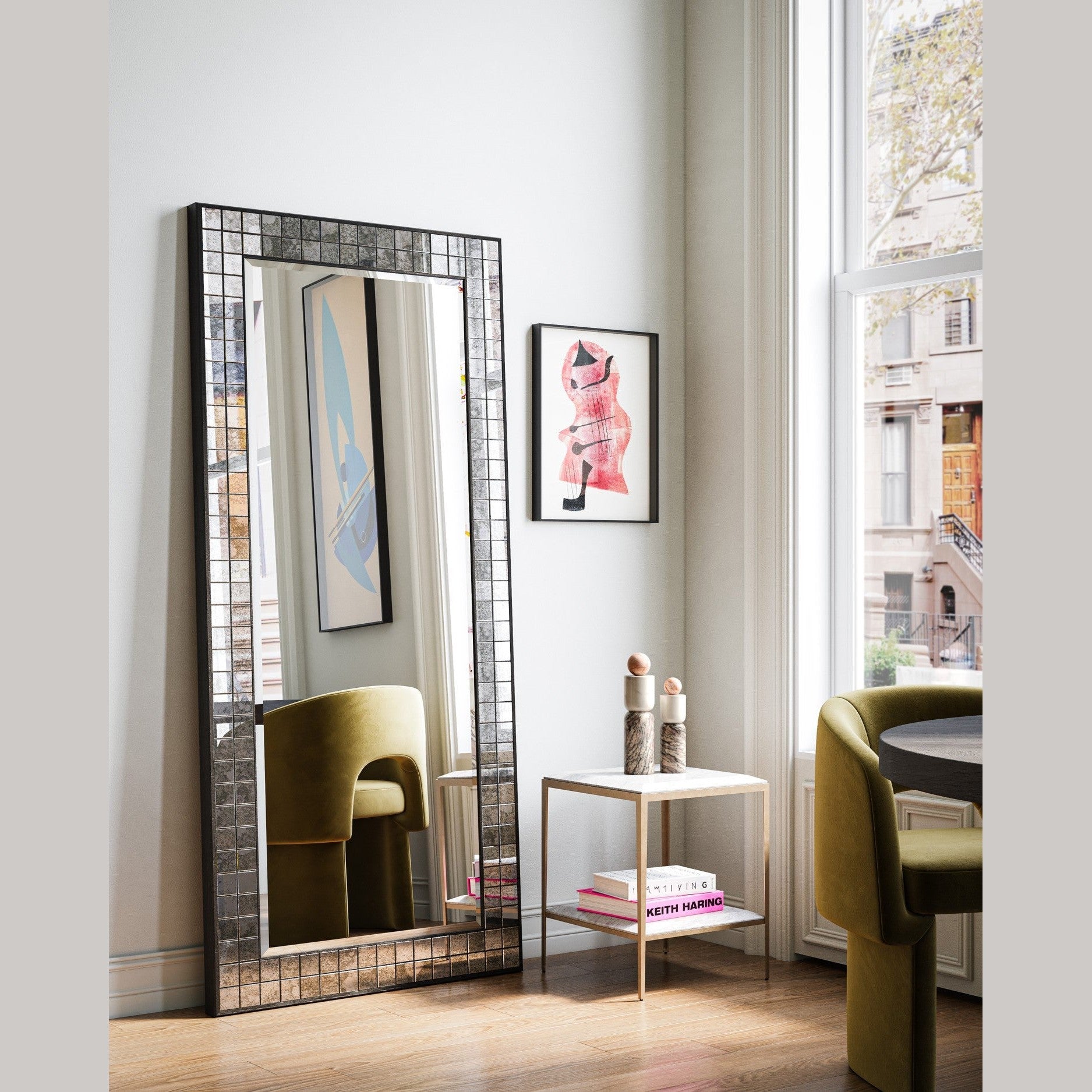 Currey and Company - 1000-0167 - Mirror - Mosaico - Ebony / Antique Mirror