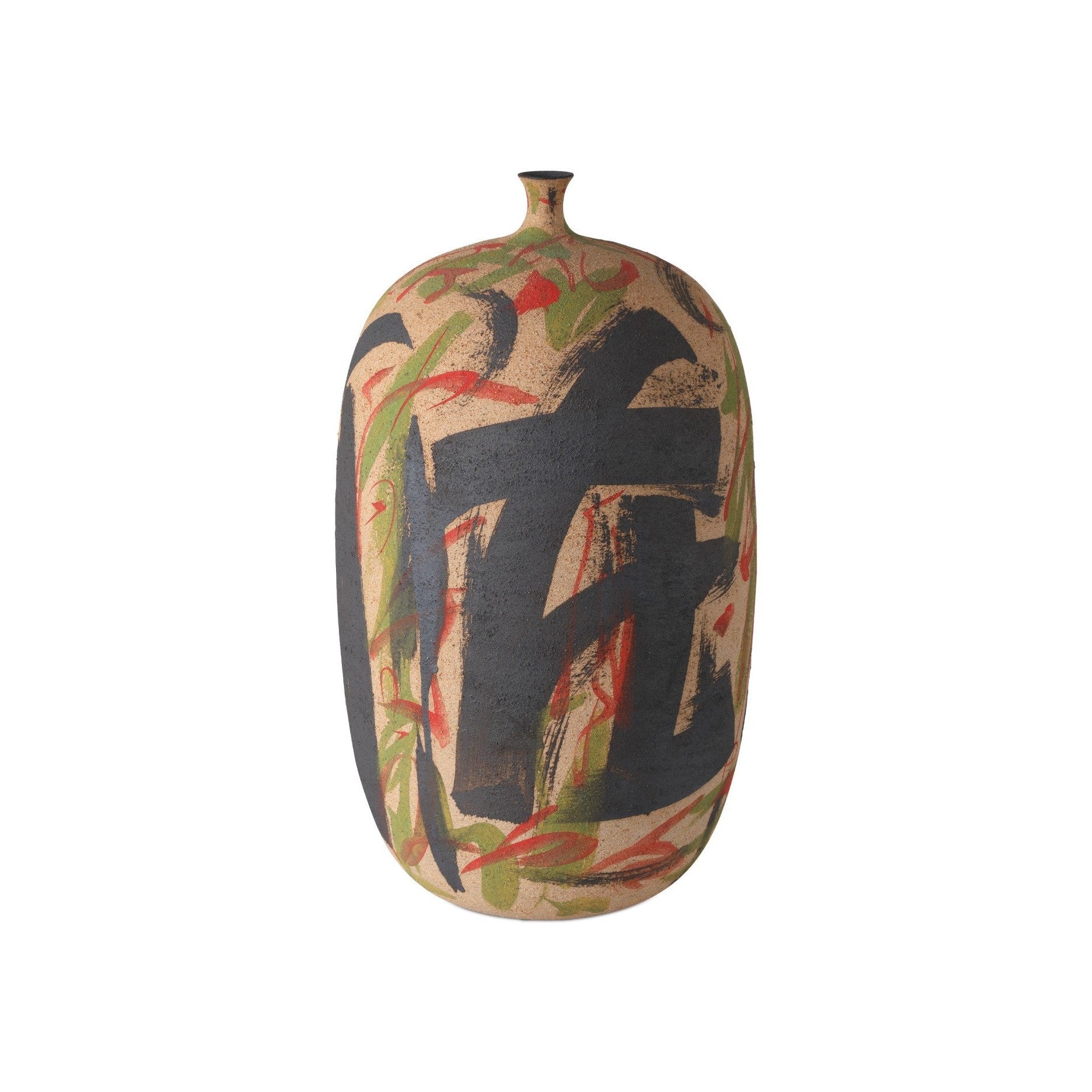 Currey and Company - 1200-0999 - Vase - Zeal Multi-Colored Vase - Black / Yellow / Green / Red