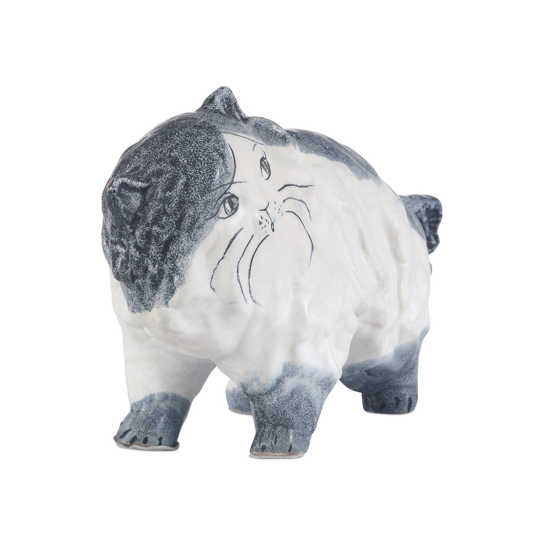 Currey and Company - 1200-1000 - Object - Siamese Cat Object - Grayish Blue / Off-White