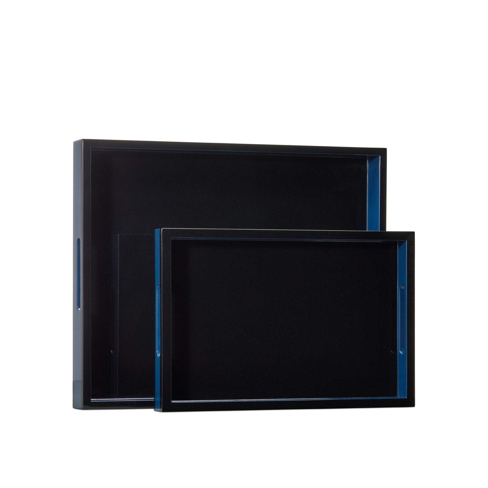 Currey and Company - 1200-1018 - Tray Set of 2 - Lacquer - Navy / Black