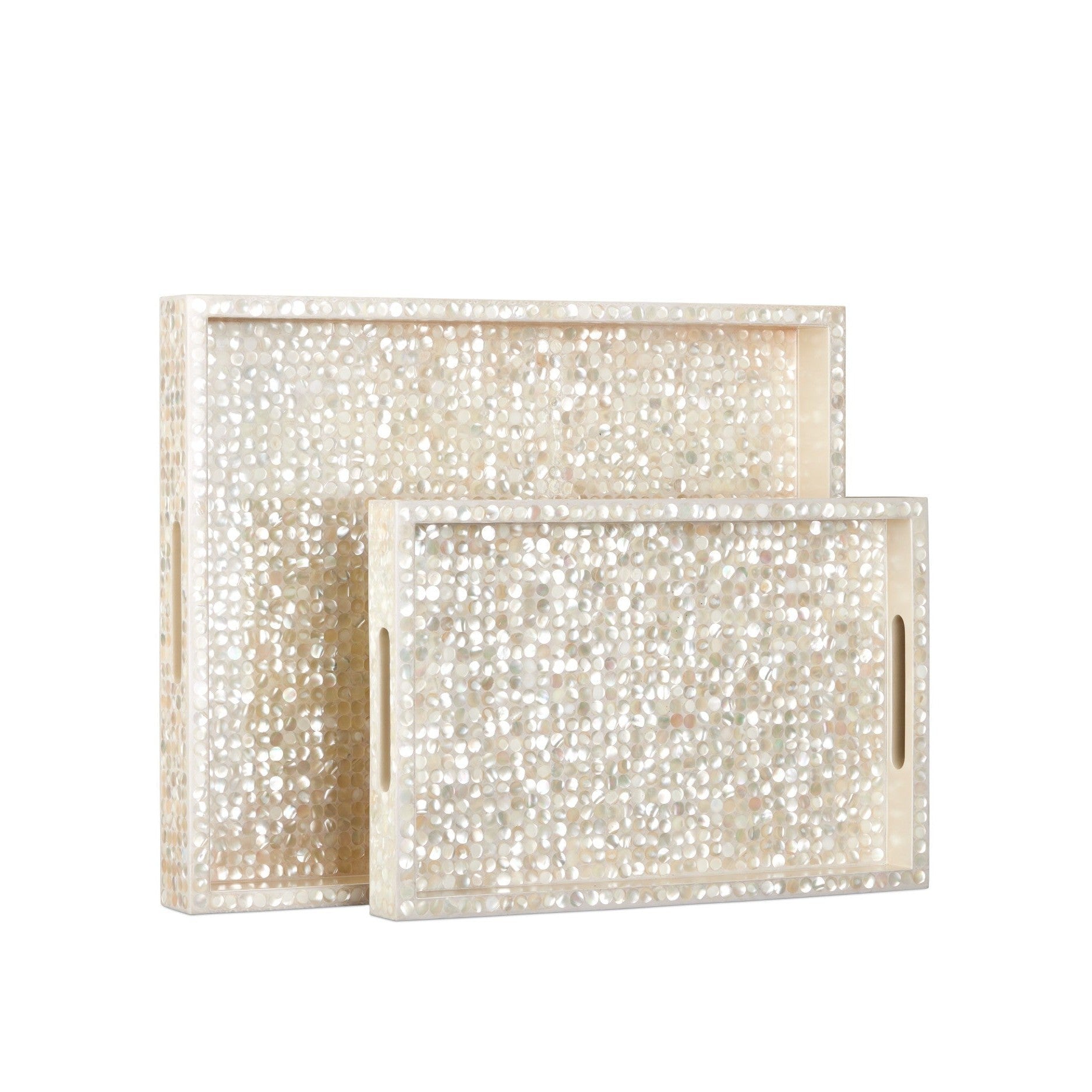 Currey and Company - 1200-1020 - Tray Set of 2 - Gerri Dot - Natural