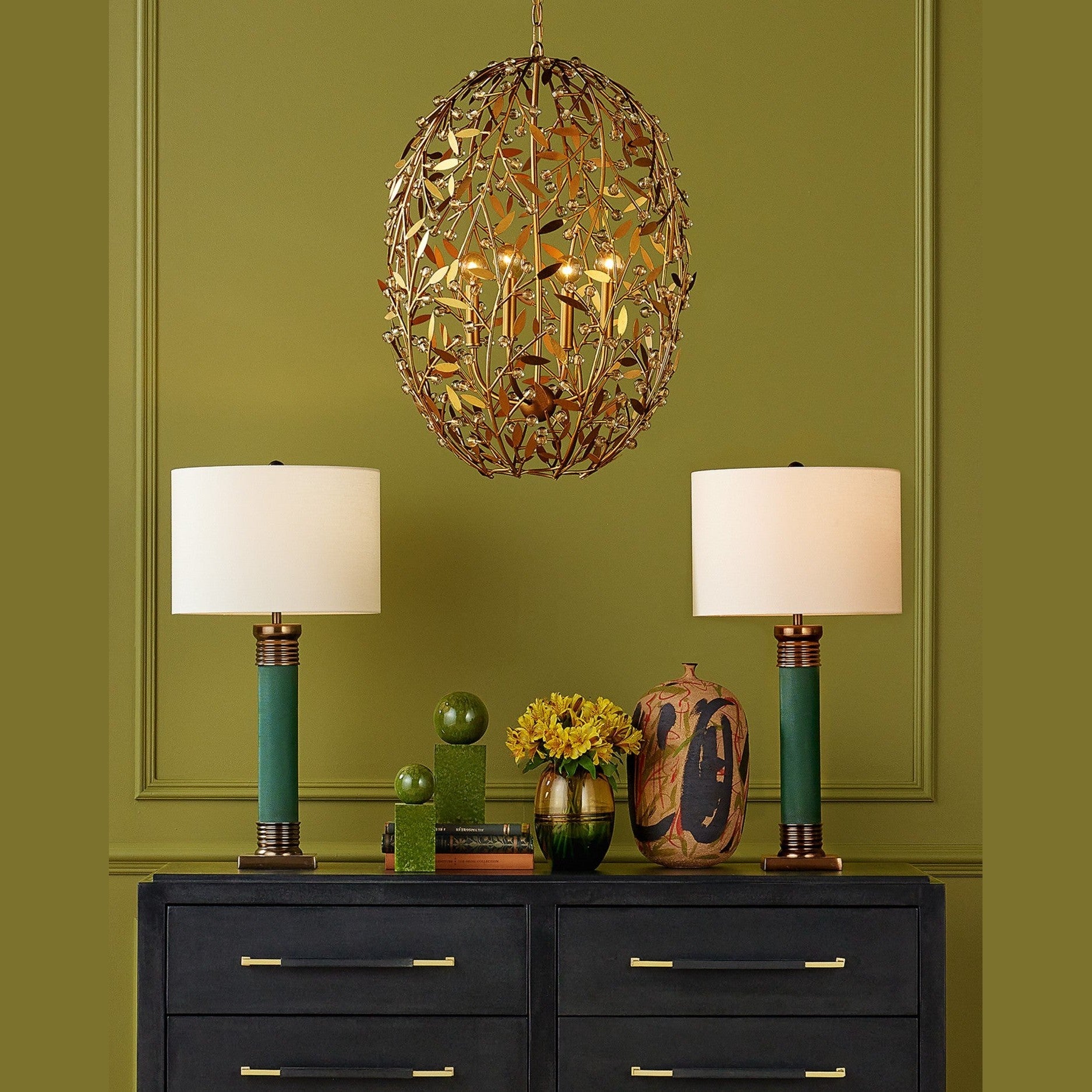 Currey and Company - 1200-1027 - Object Set of 2 - Nova - Green