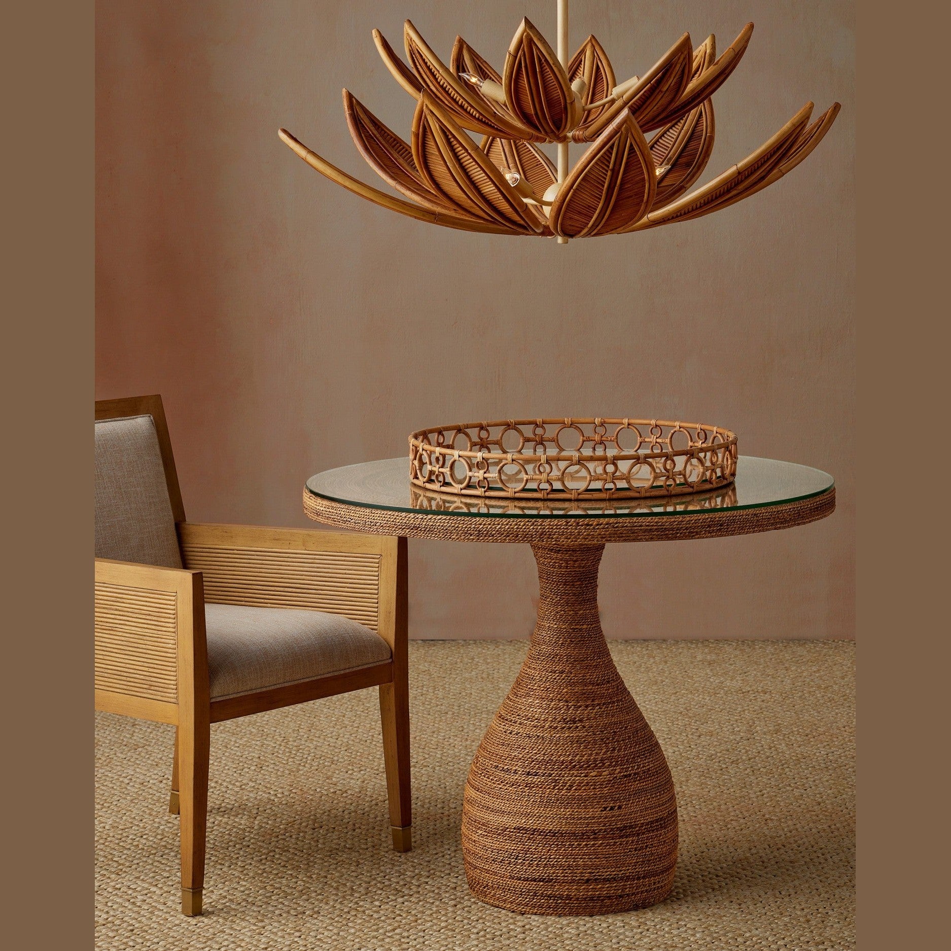 Currey and Company - 1200-1041 - Tray - Tegal - Natural / Clear
