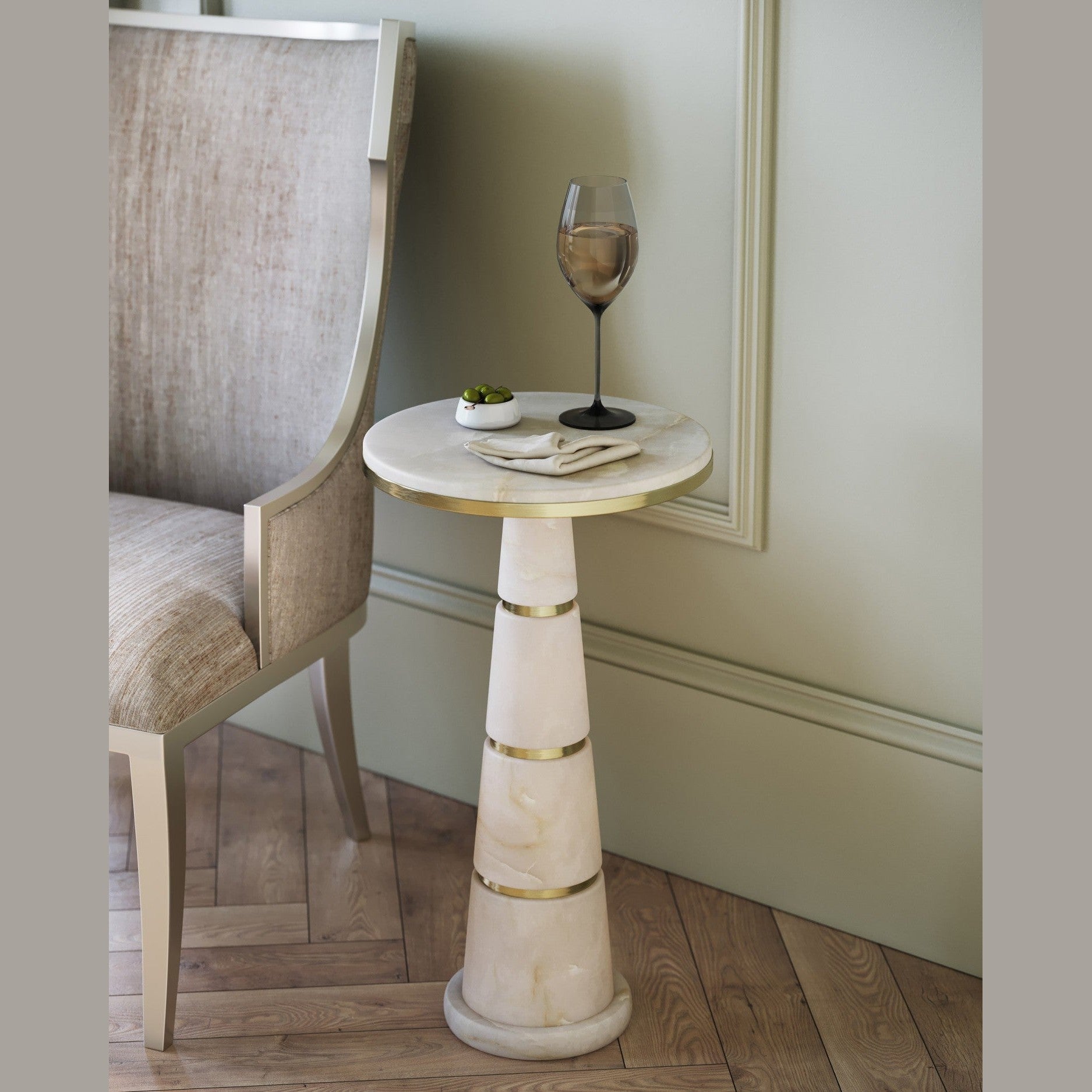 Currey and Company - 3000-0320 - Drinks Table - Eleanora - Natural / Natural Brass