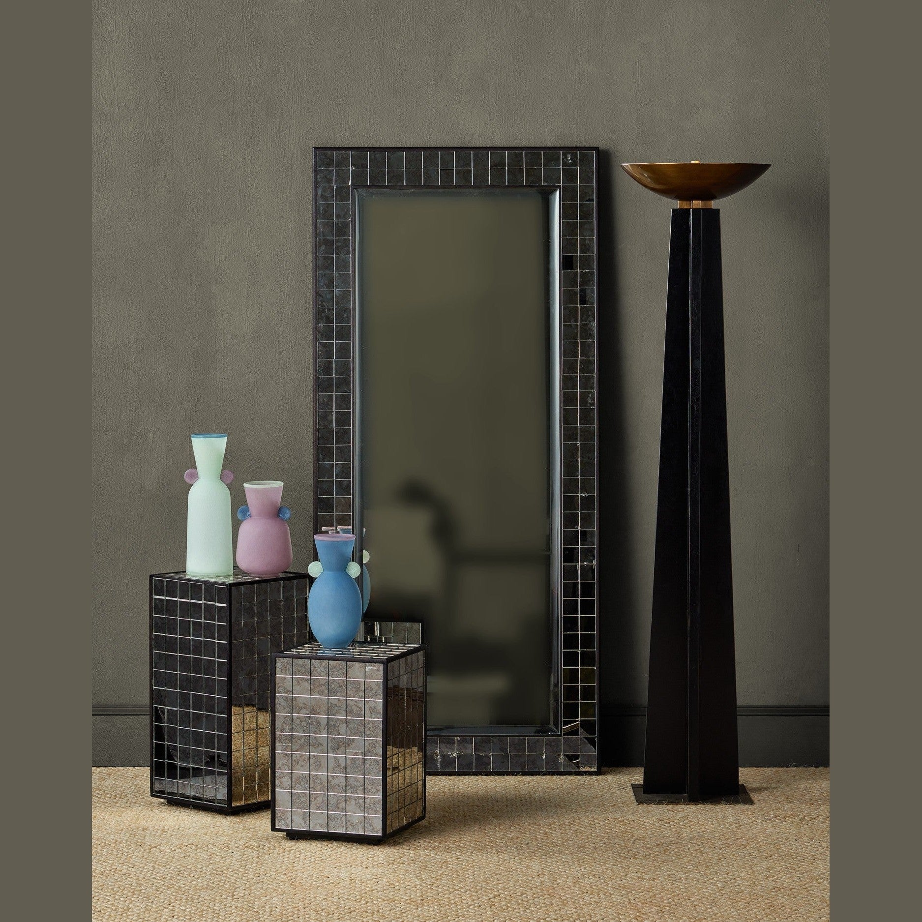 Currey and Company - 3000-0328 - Accent Table - Mosaico - Ebony / Antique Mirror