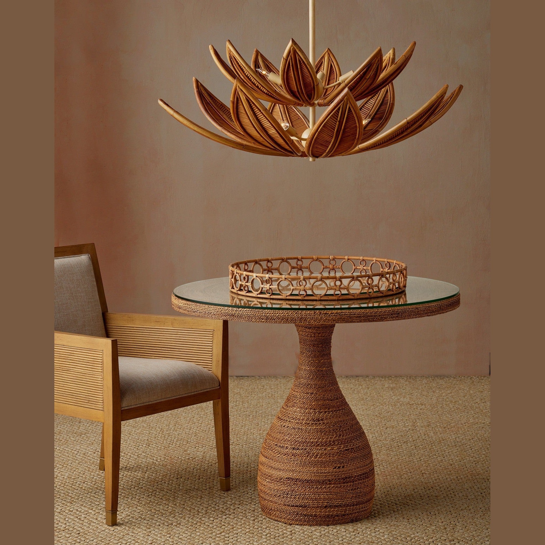 Currey and Company - 3000-0331 - Entry Table - Dominica Entry Table - Natural / Clear
