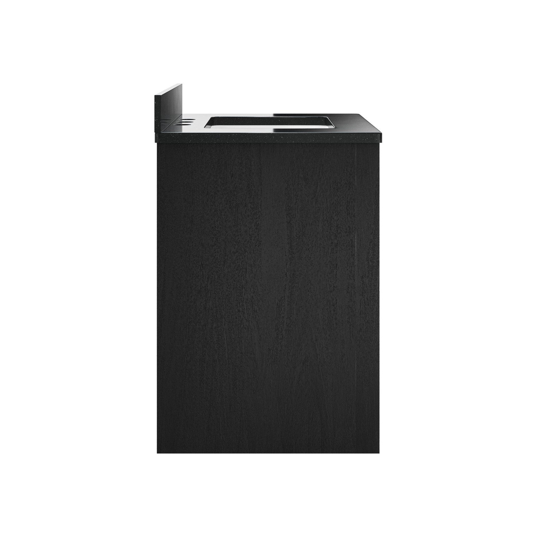 Currey and Company - 3800-0014 - 36" Vanity with Rectangular Undermount Sink - Karlson - Stained Vellum / Caviar Black & Faux Bone / Black / White