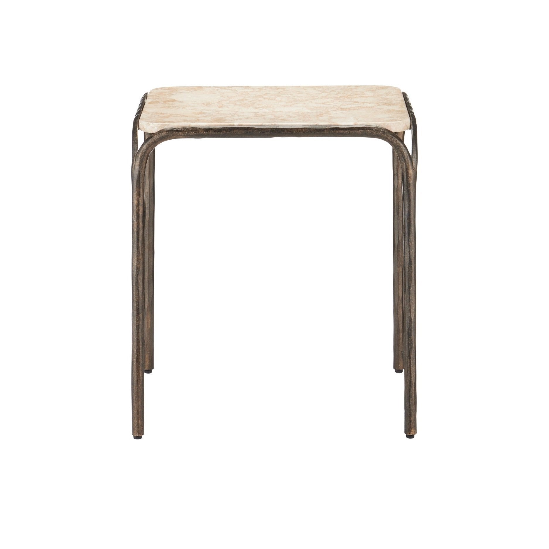 Currey and Company - 4000-0221 - Side Table - Crema - Natural / Bronze