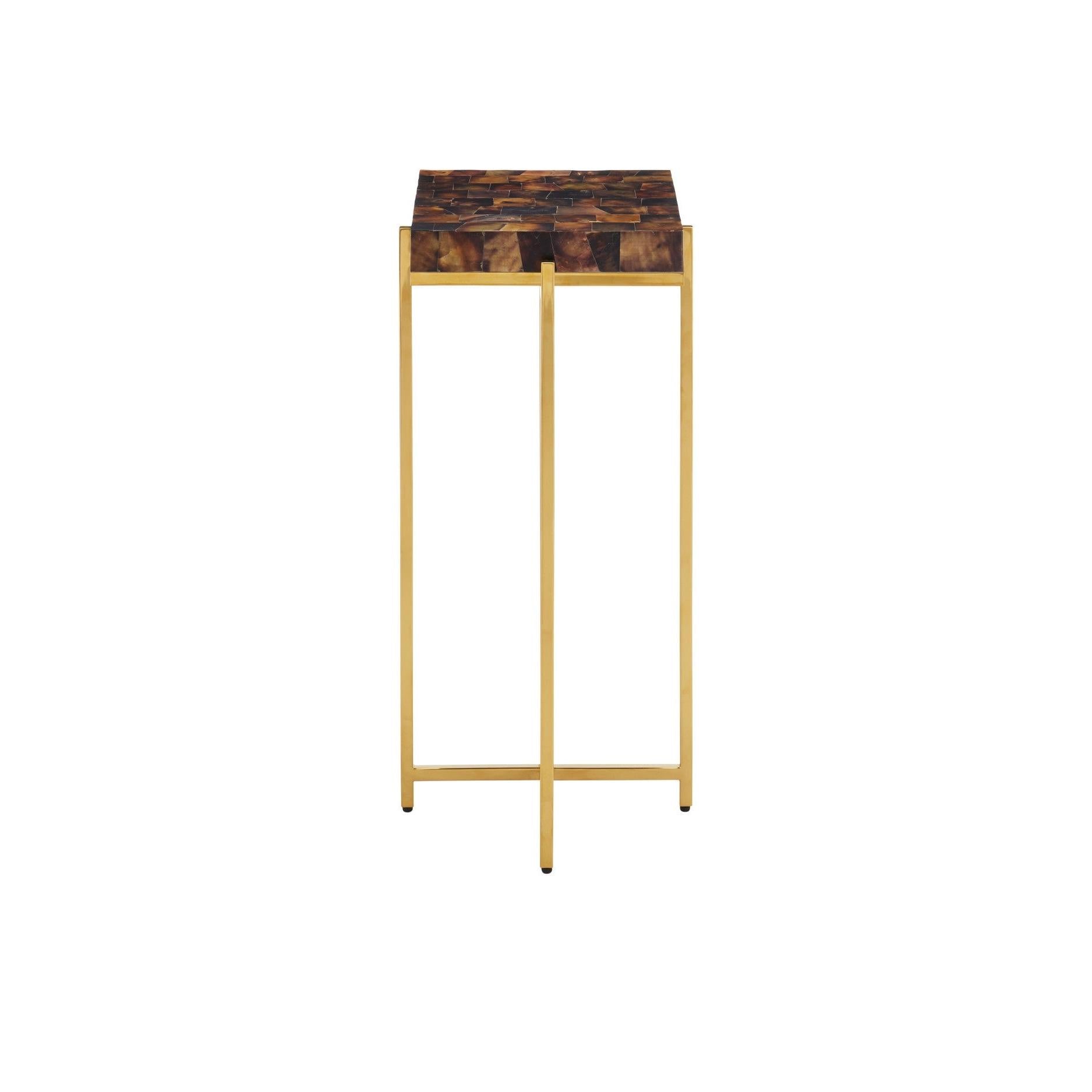 Currey and Company - 4000-0226 - Accent Table - Casey - Natural / Brass