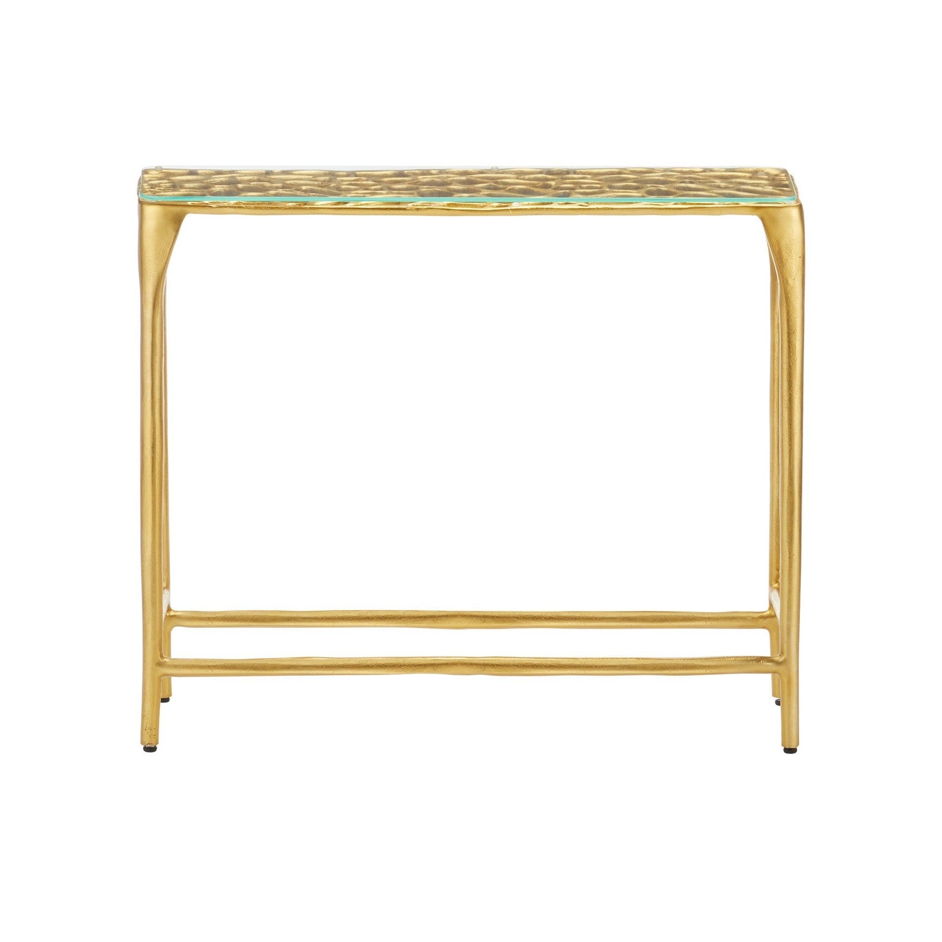Currey and Company - 4000-0232 - Console Table - Honeycomb - Gold / Clear