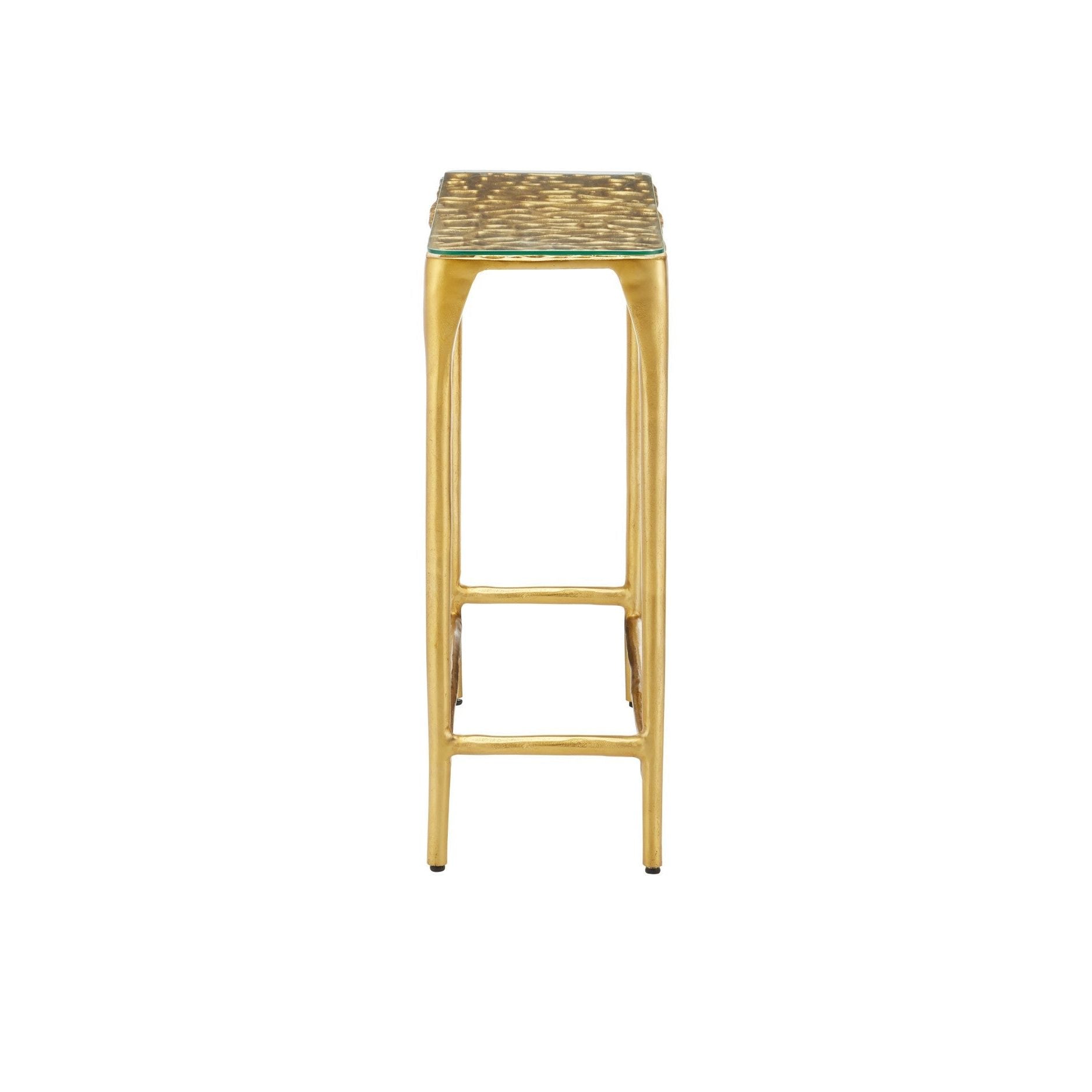 Currey and Company - 4000-0232 - Console Table - Honeycomb - Gold / Clear