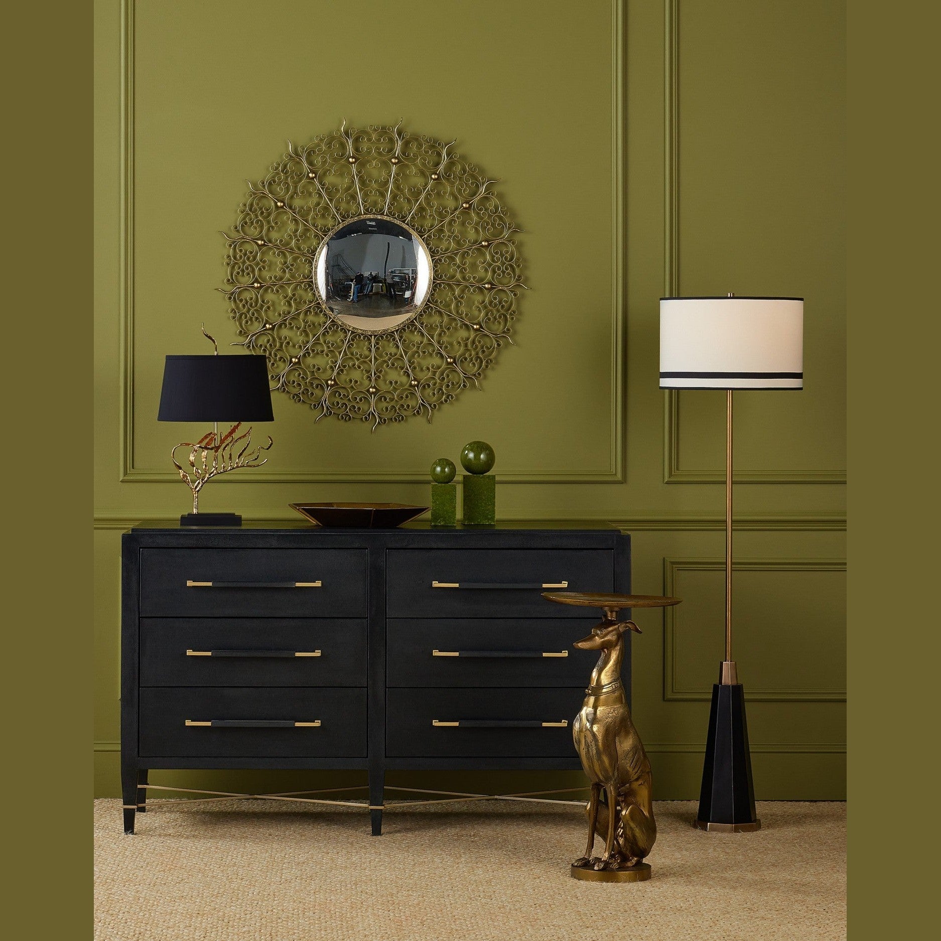 Currey and Company - 4000-0239 - Accent Table - Ballyregan Brass Accent Table - Antique Brass