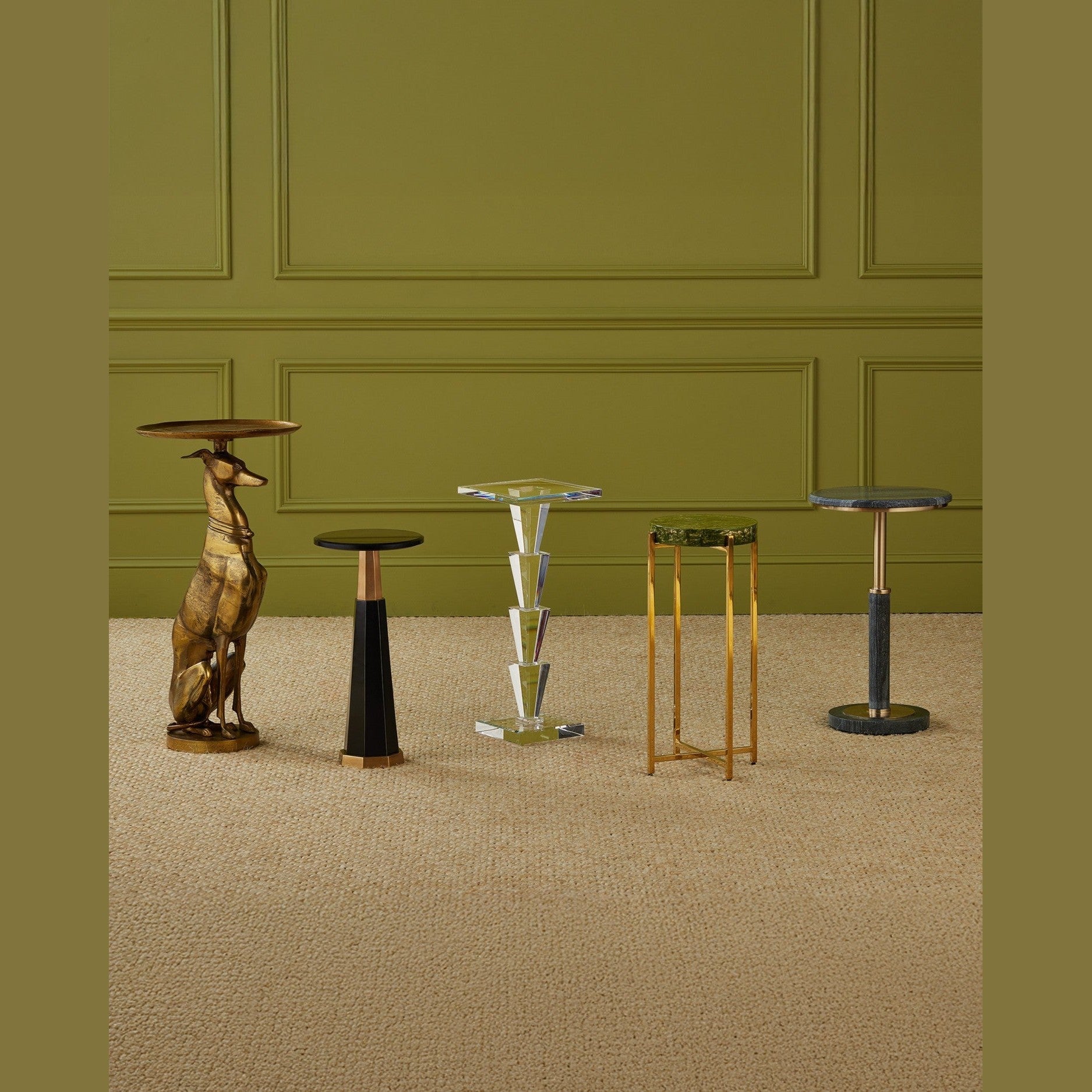 Currey and Company - 4000-0241 - Accent Table - Miles - Natural / Polished Brass