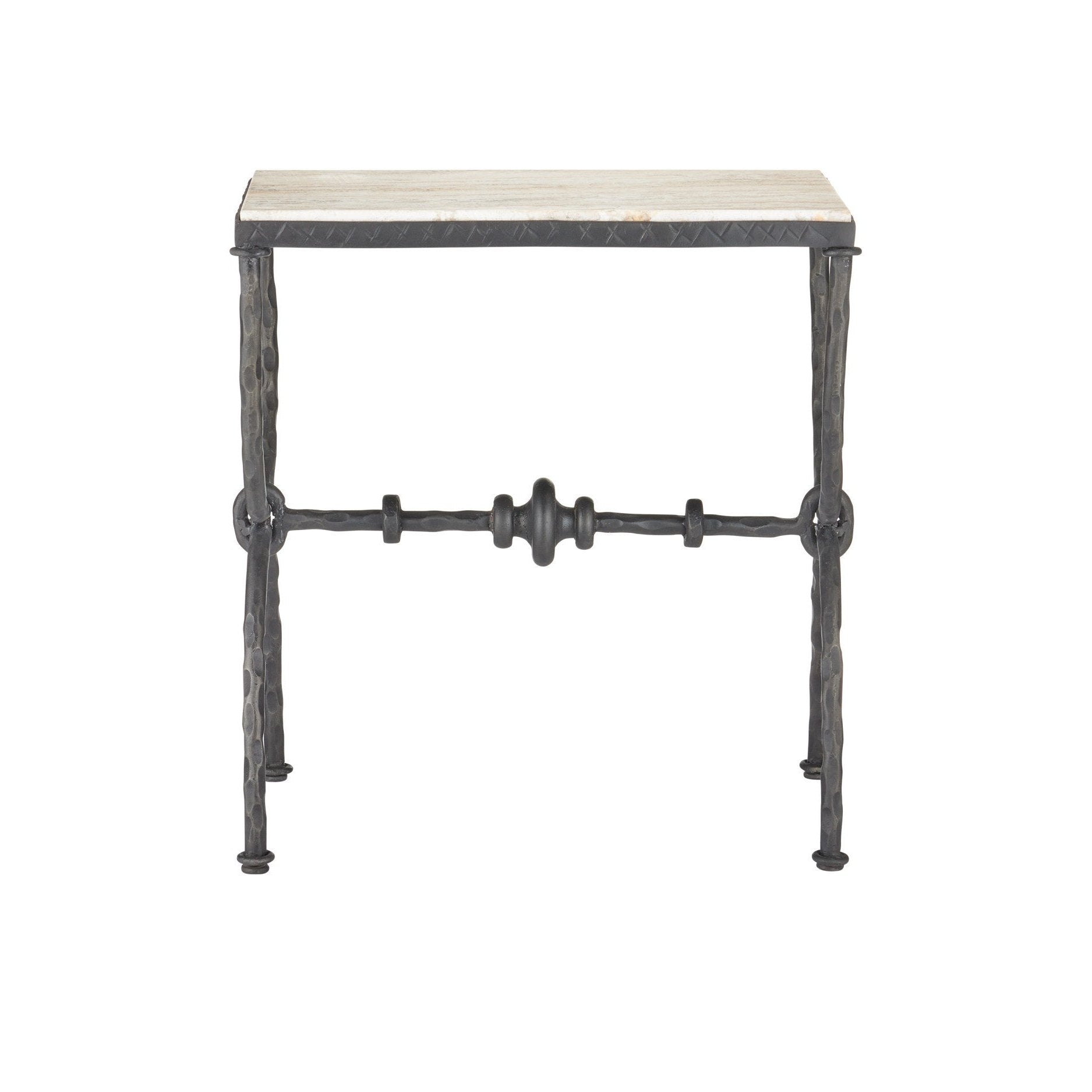 Currey and Company - 4000-0243 - Side Table - Agora - Natural / Rustic Bronze