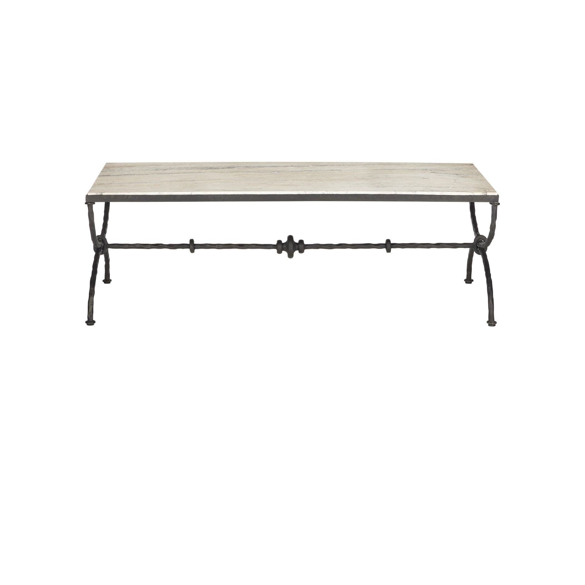 Currey and Company - 4000-0244 - Cocktail Table - Agora - Natural / Rustic Bronze