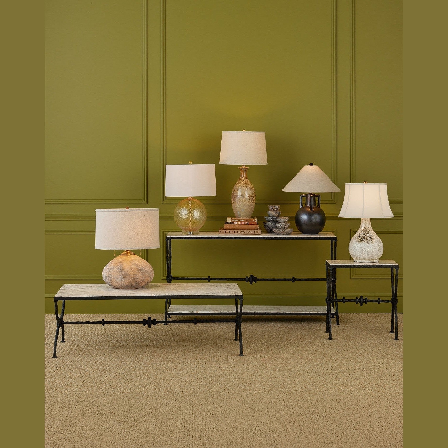Currey and Company - 4000-0245 - Console Table - Agora - Natural / Rustic Bronze