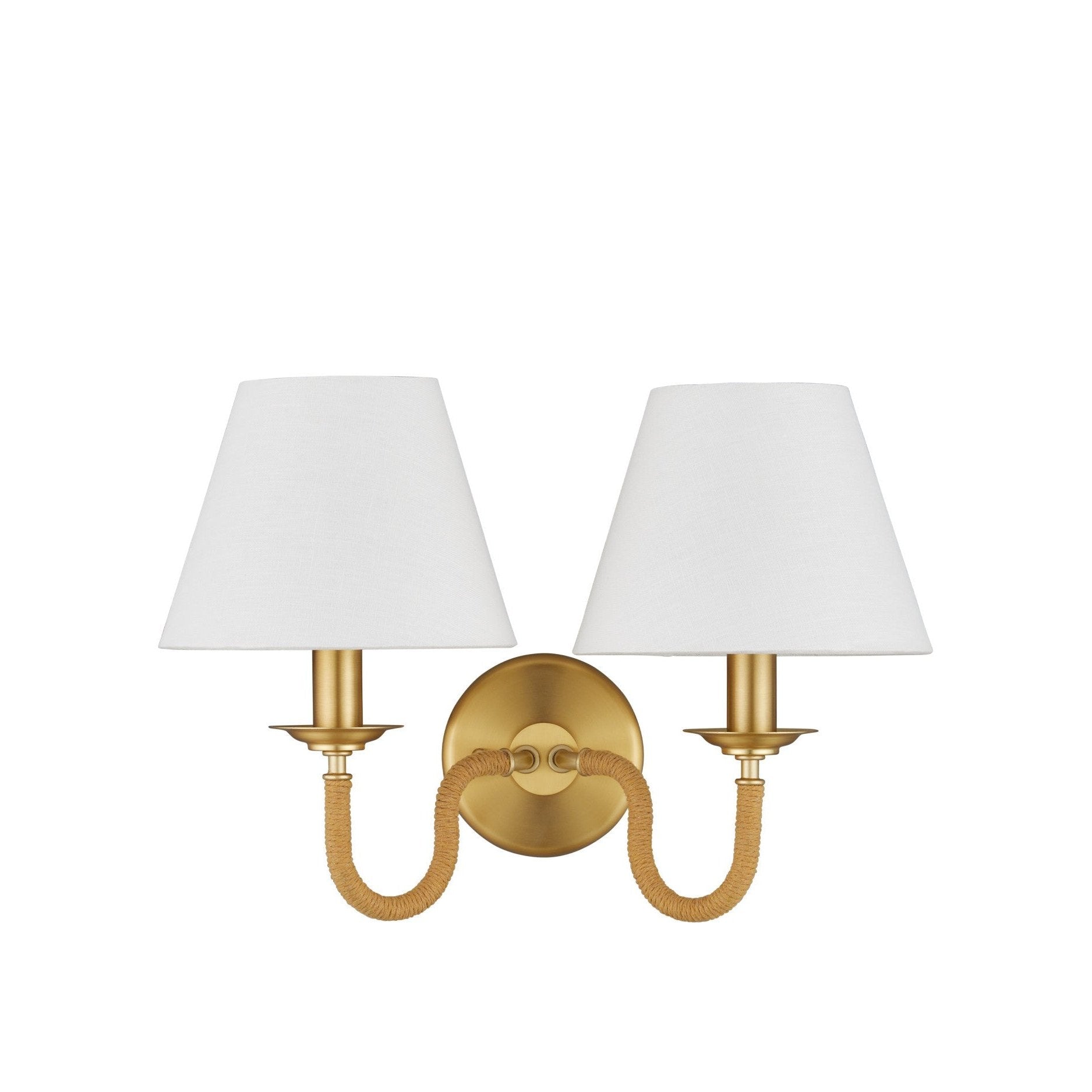 Currey and Company - 5000-0274 - Two Light Wall Sconce - Adala Brass Wall Sconce - Natural / Brushed Brass