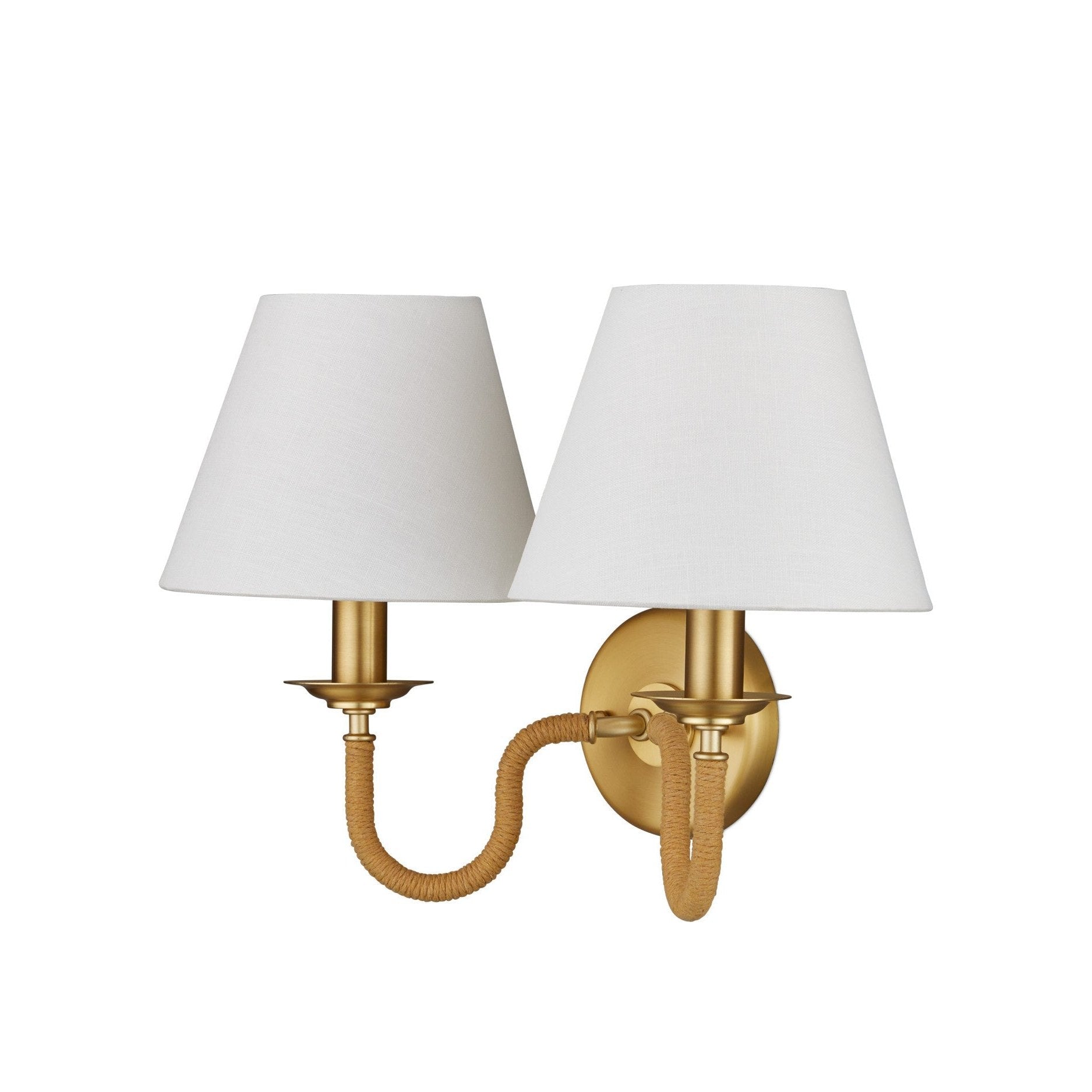 Currey and Company - 5000-0274 - Two Light Wall Sconce - Adala Brass Wall Sconce - Natural / Brushed Brass