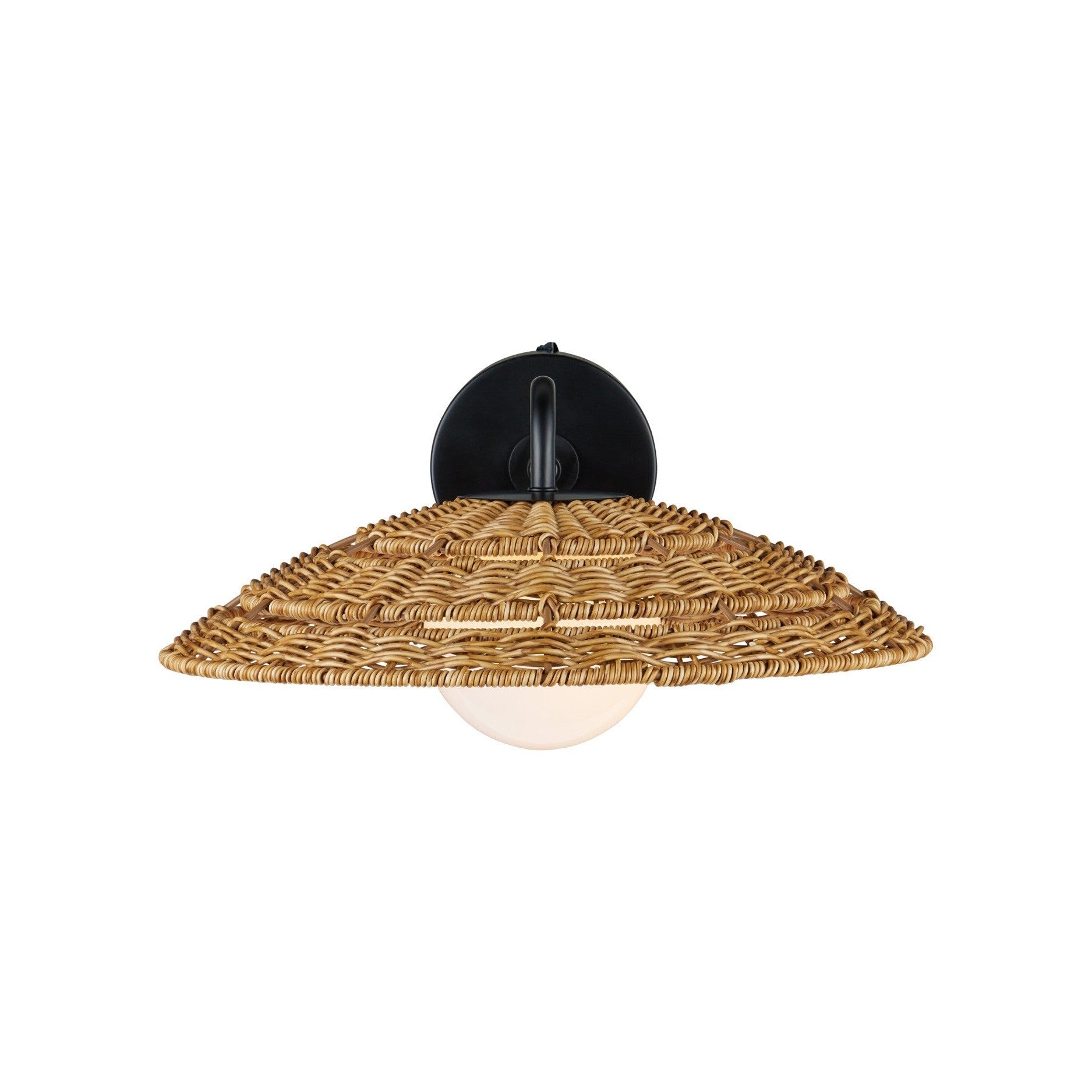 Currey and Company - 5500-0059 - One Light Wall Sconce - Barbary - Natural / Black / Frosted White