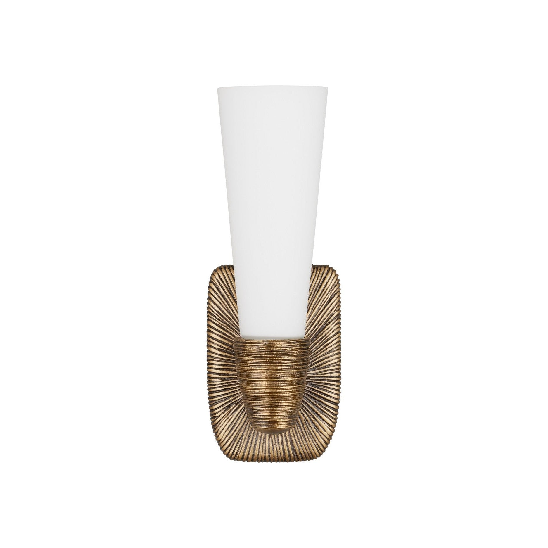 Currey and Company - 5800-0067 - One Light Wall Sconce - Bonaz - Opaque White / Antique Brass