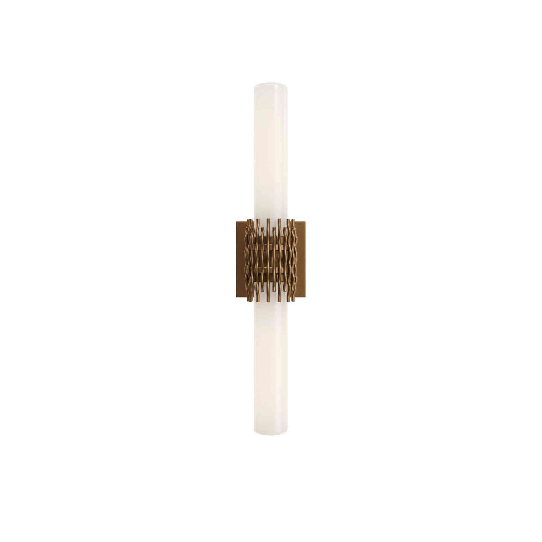 Currey and Company - 5800-0069 - Two Light Wall Sconce - Brietta - Opaque White / Antique Brass