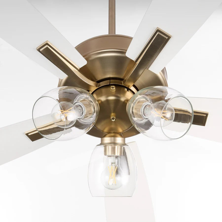 Quorum - 4525-03806 - 52"Ceiling Fan - Ovation - Aged Brass|Studio White