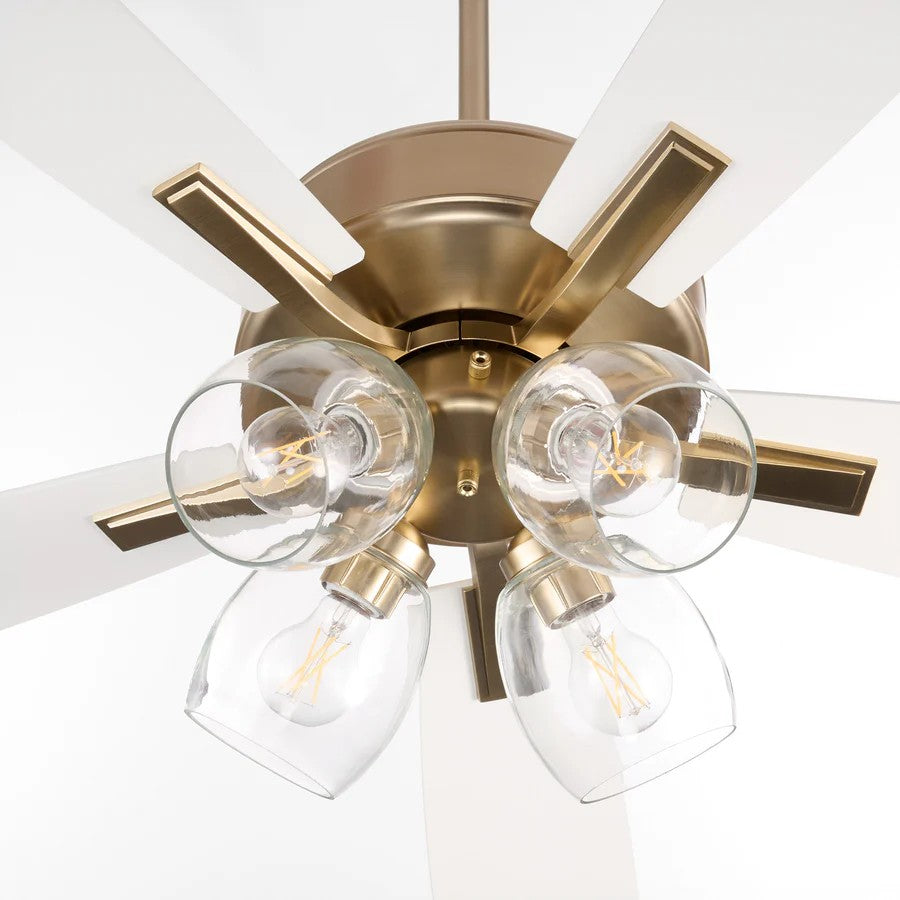 Quorum - 4525-04806 - 52"Ceiling Fan - Ovation - Aged Brass|Studio White
