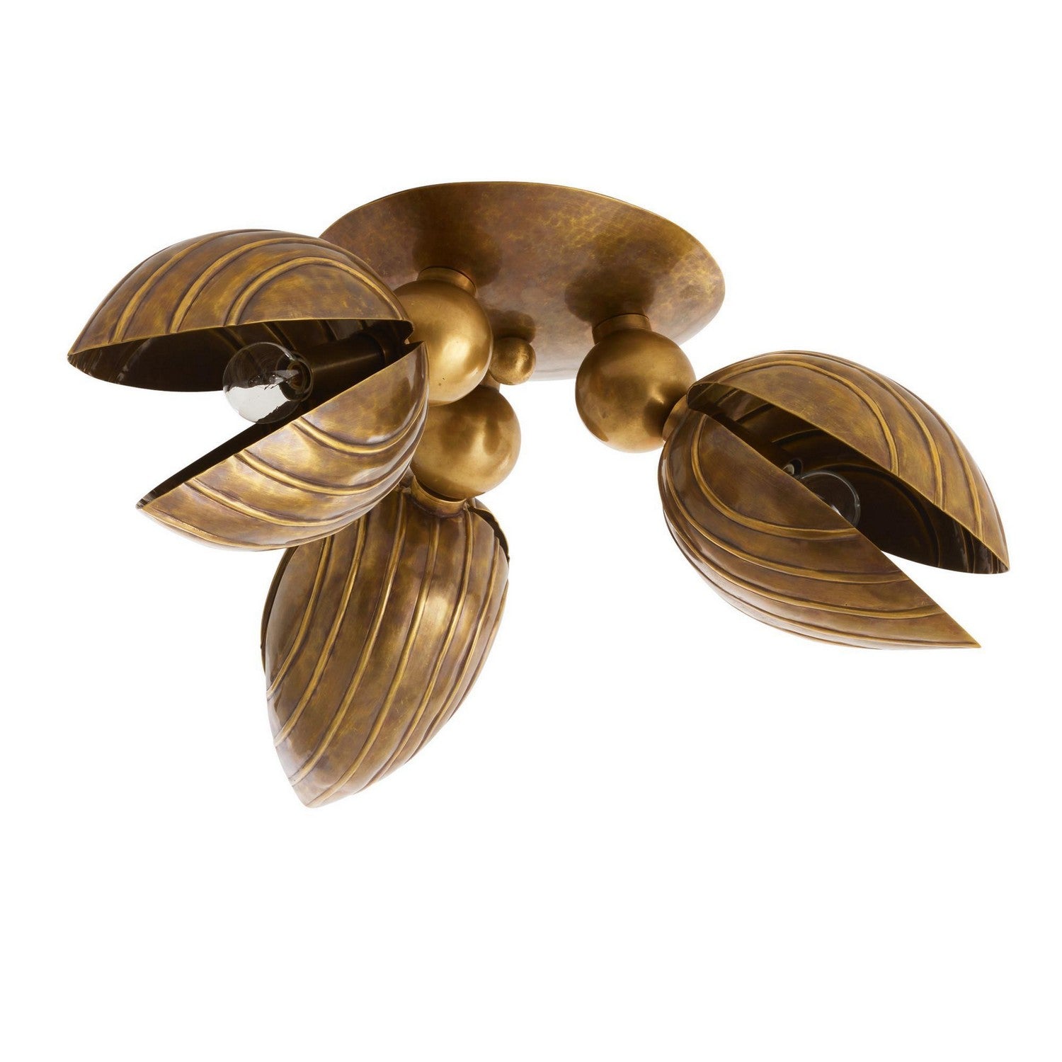 Arteriors - DFI11 - Three Light Flush Mount - Inessa - Vintage Brass