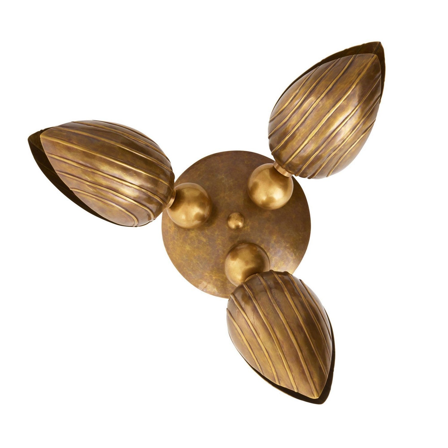 Arteriors - DFI11 - Three Light Flush Mount - Inessa - Vintage Brass