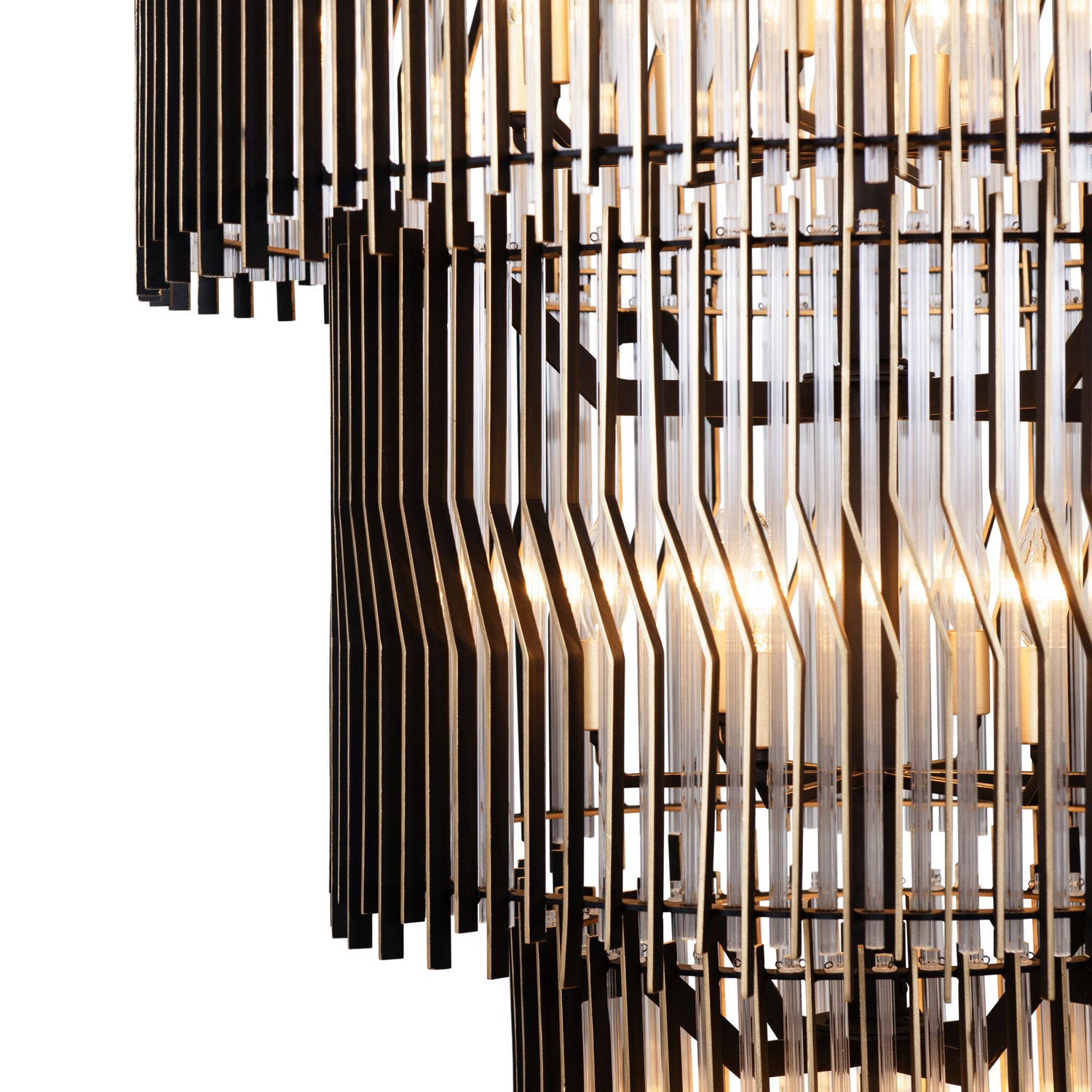 Varaluz - 393C18MBFG - 18 Light Chandelier - Park Row - Matte Black/French Gold