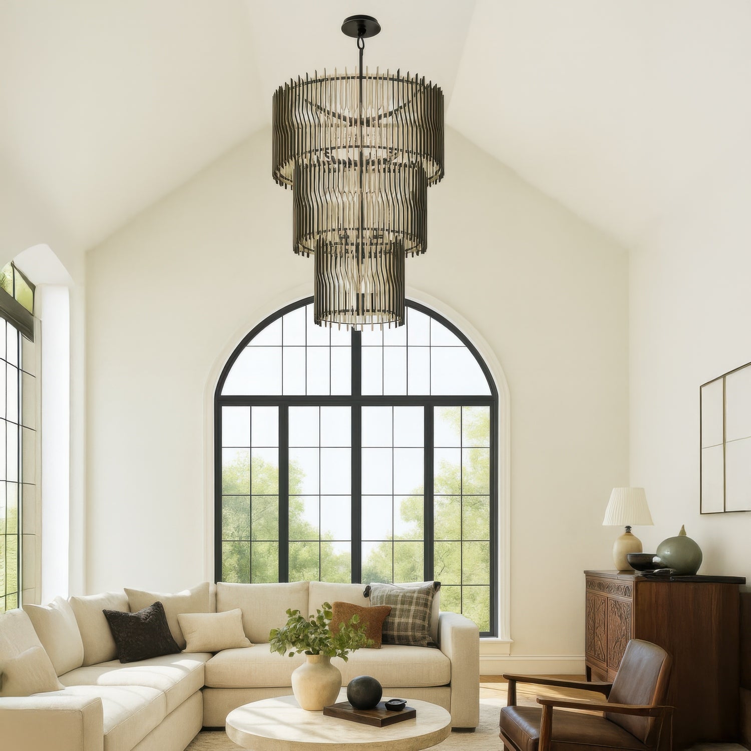 Varaluz - 393C18MBFG - 18 Light Chandelier - Park Row - Matte Black/French Gold