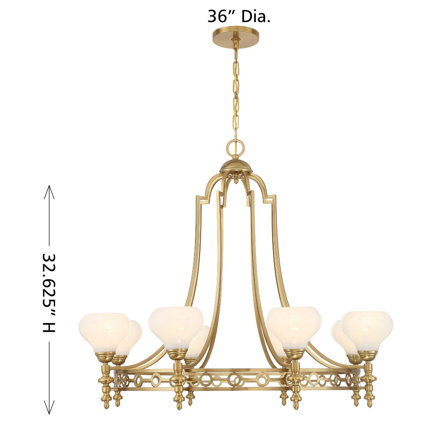Savoy House - 1-1605-8-322 - Eight Light Chandelier - Allston - Warm Brass