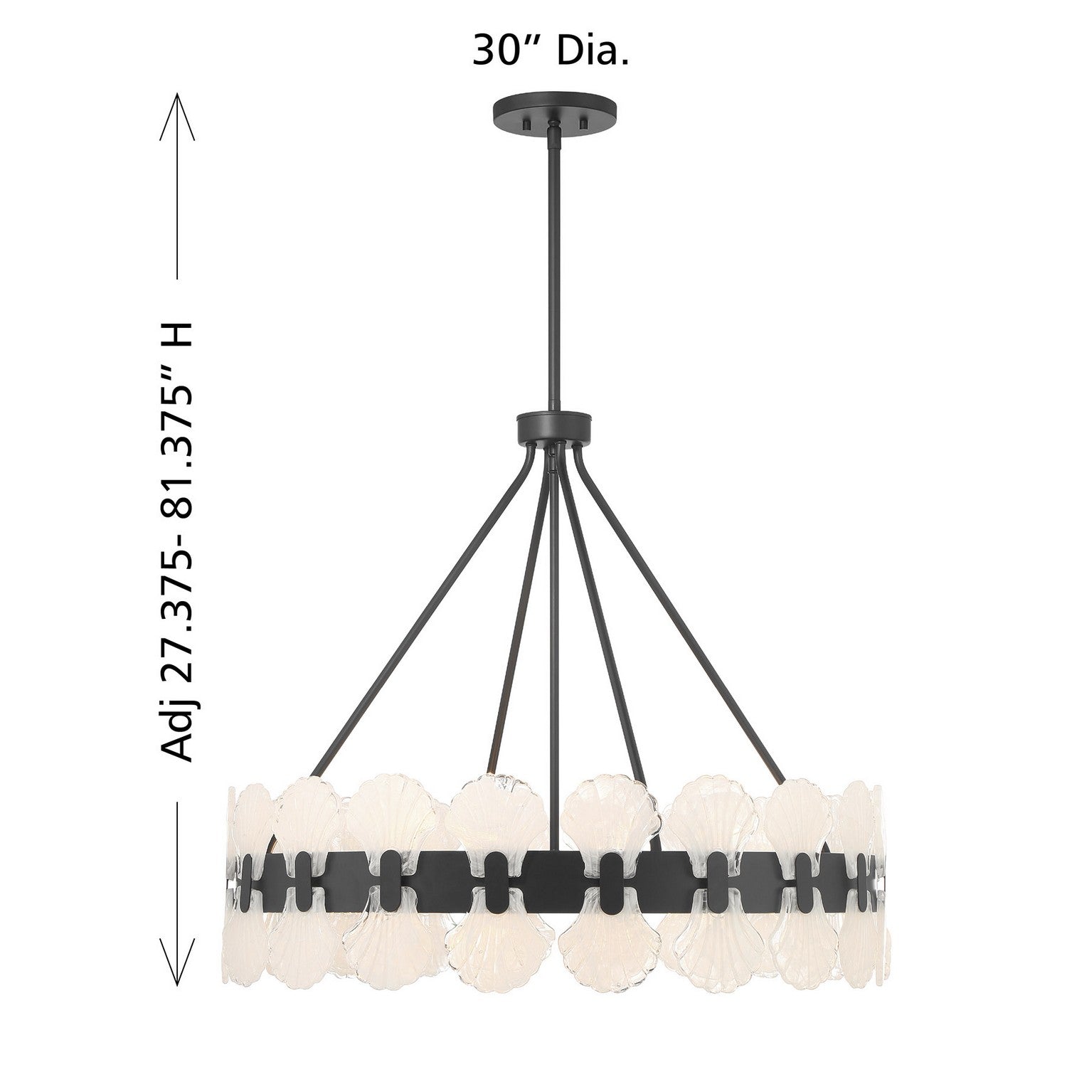 Savoy House - 1-3605-6-89 - Six Light Chandelier - Bancroft - Matte Black