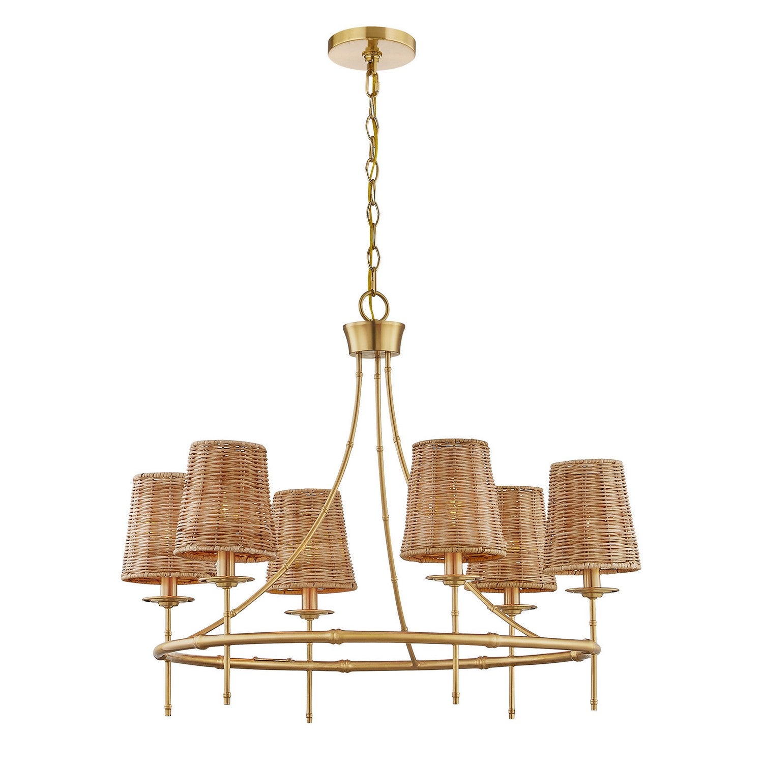 Savoy House - 1-3961-6-322 - Six Light Chandelier - Ashbury - Warm Brass