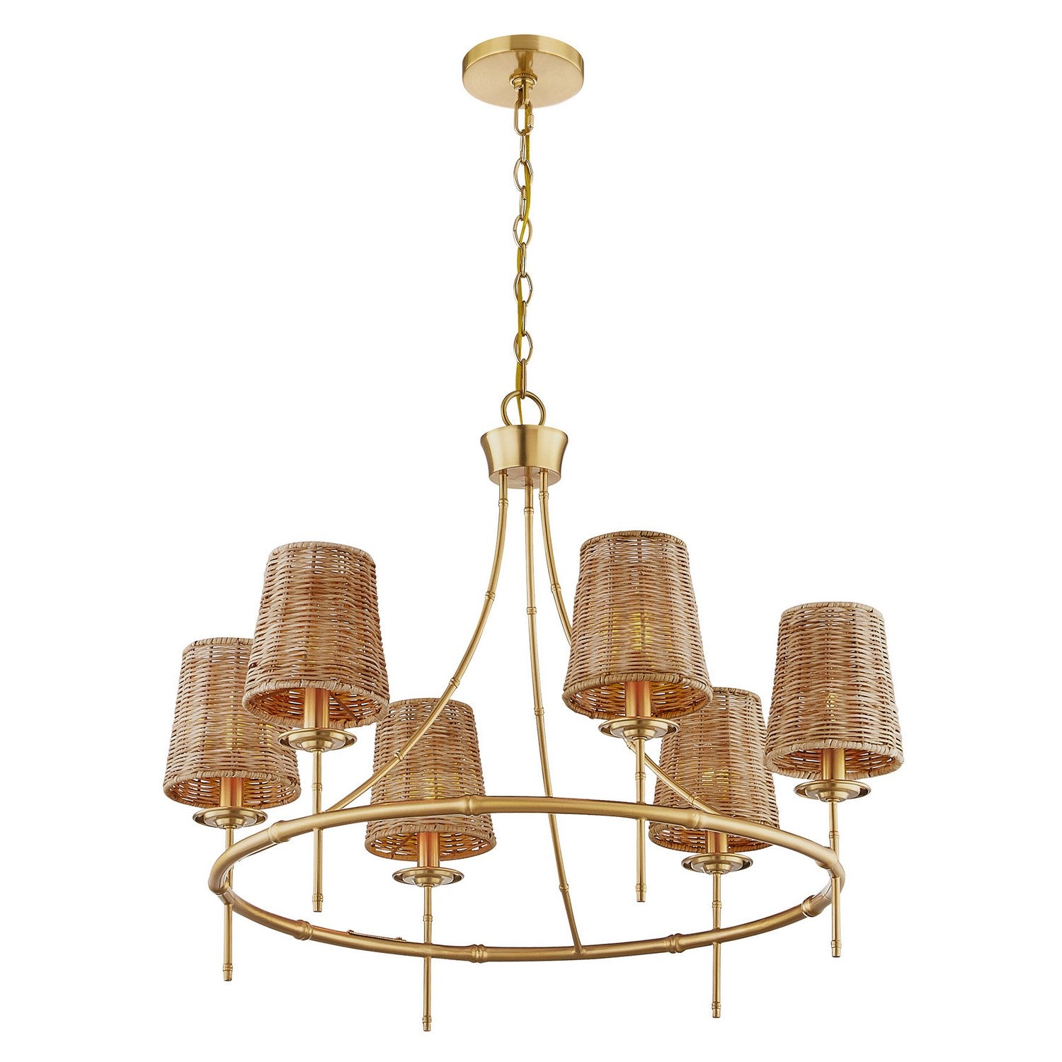 Savoy House - 1-3961-6-322 - Six Light Chandelier - Ashbury - Warm Brass