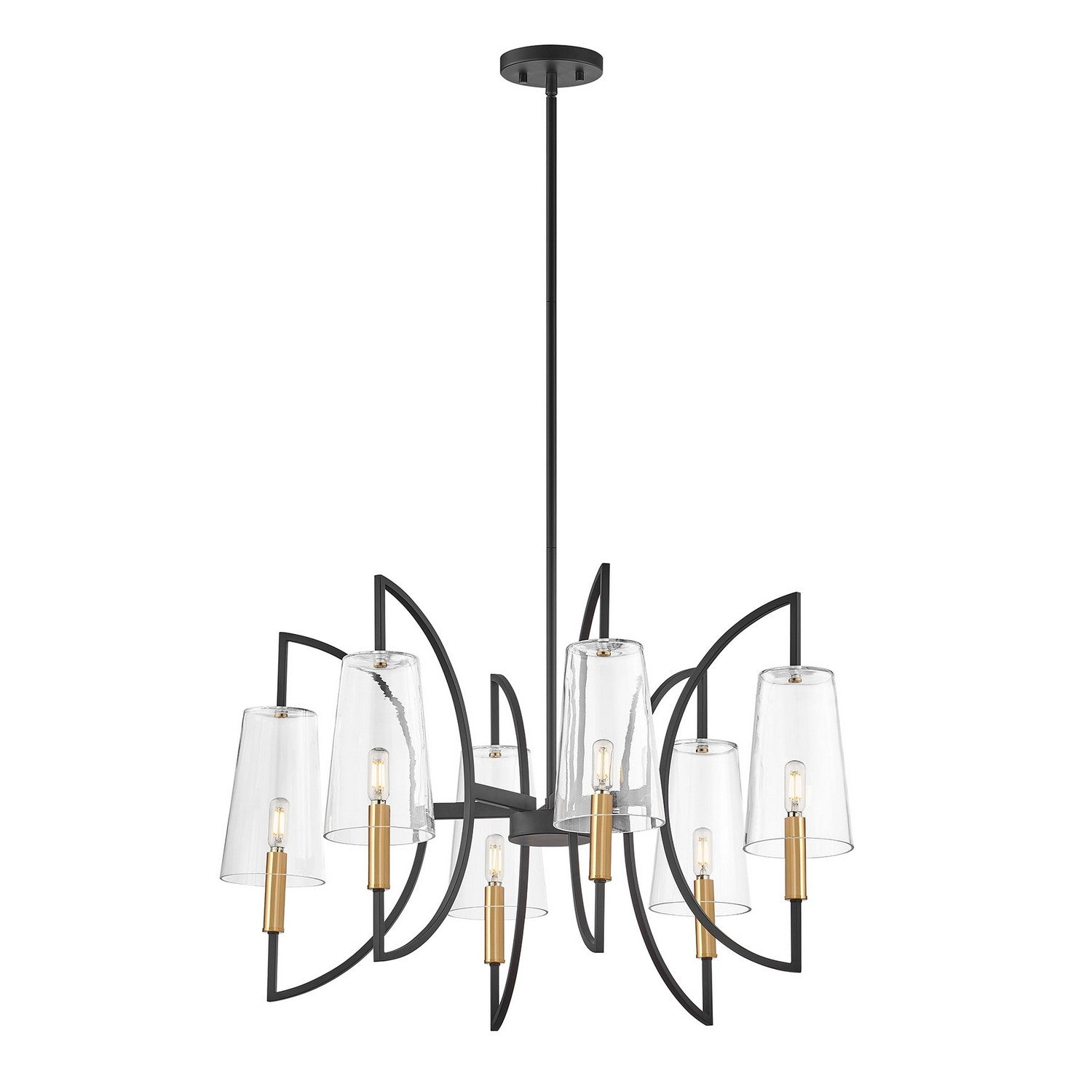 Savoy House - 1-7168-6-143 - Six Light Chandelier - Hanley - Matte Black and Warm Brass