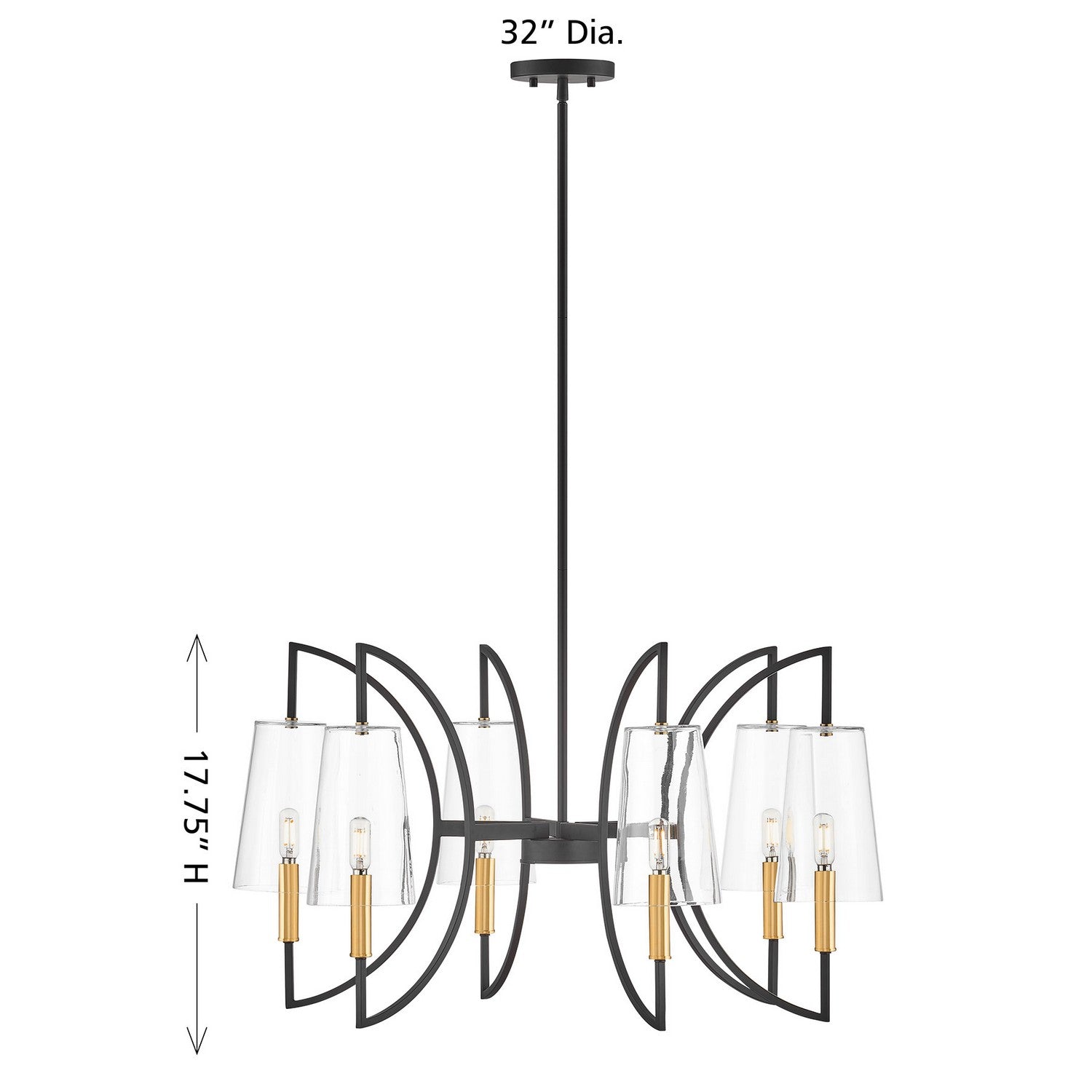 Savoy House - 1-7168-6-143 - Six Light Chandelier - Hanley - Matte Black and Warm Brass