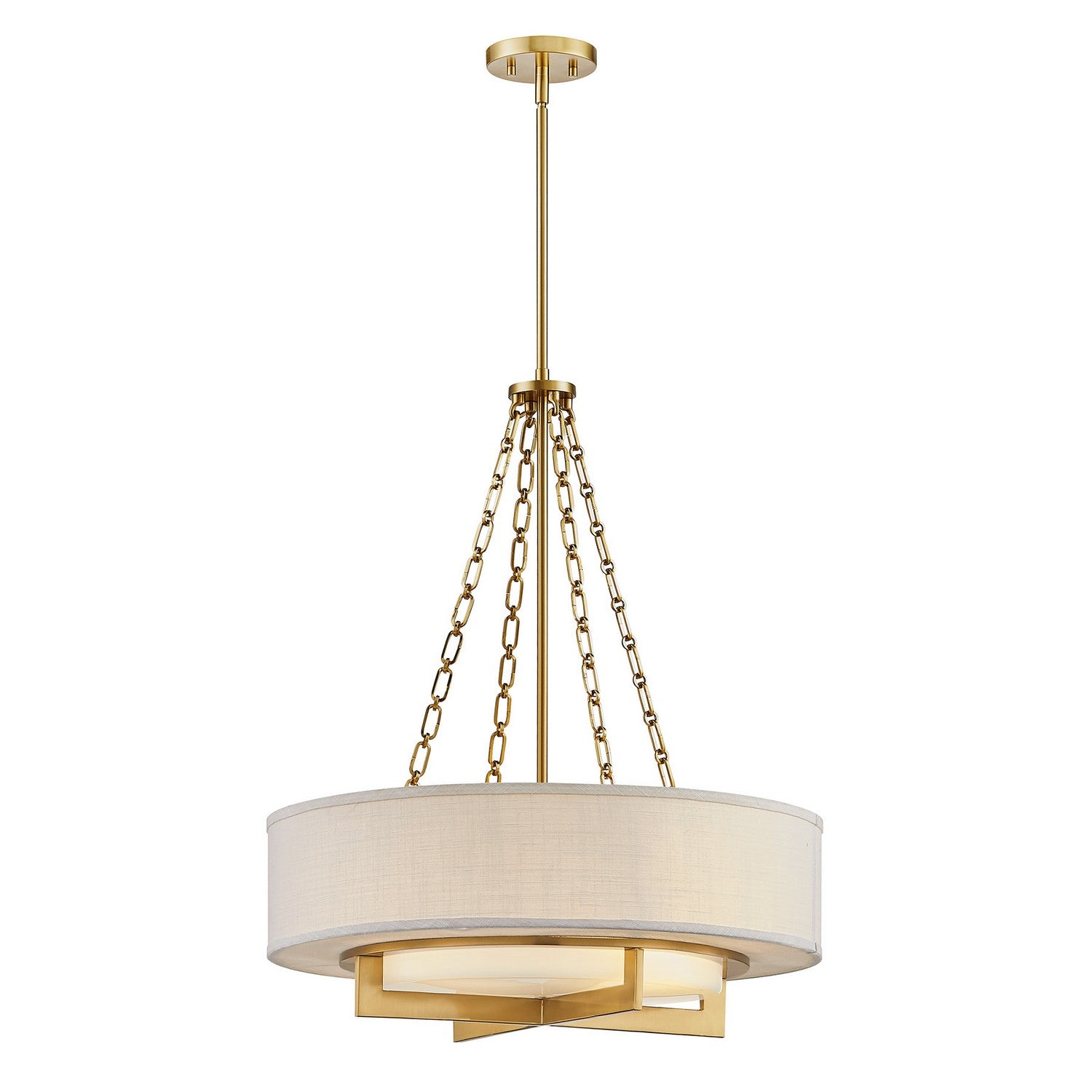 Savoy House - 7-4999-4-322 - Four Light Pendant - Brentwood - Warm Brass
