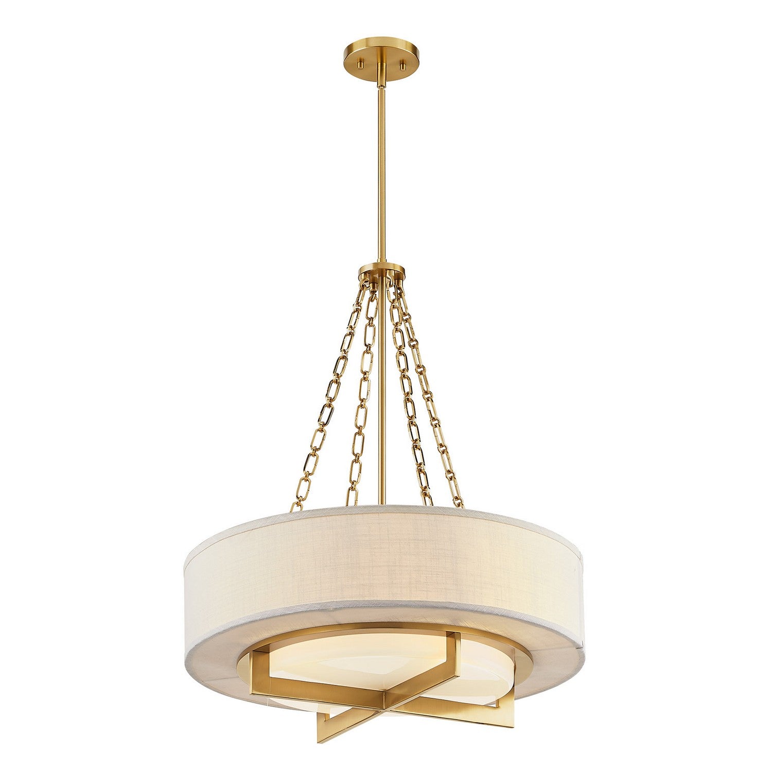 Savoy House - 7-4999-4-322 - Four Light Pendant - Brentwood - Warm Brass