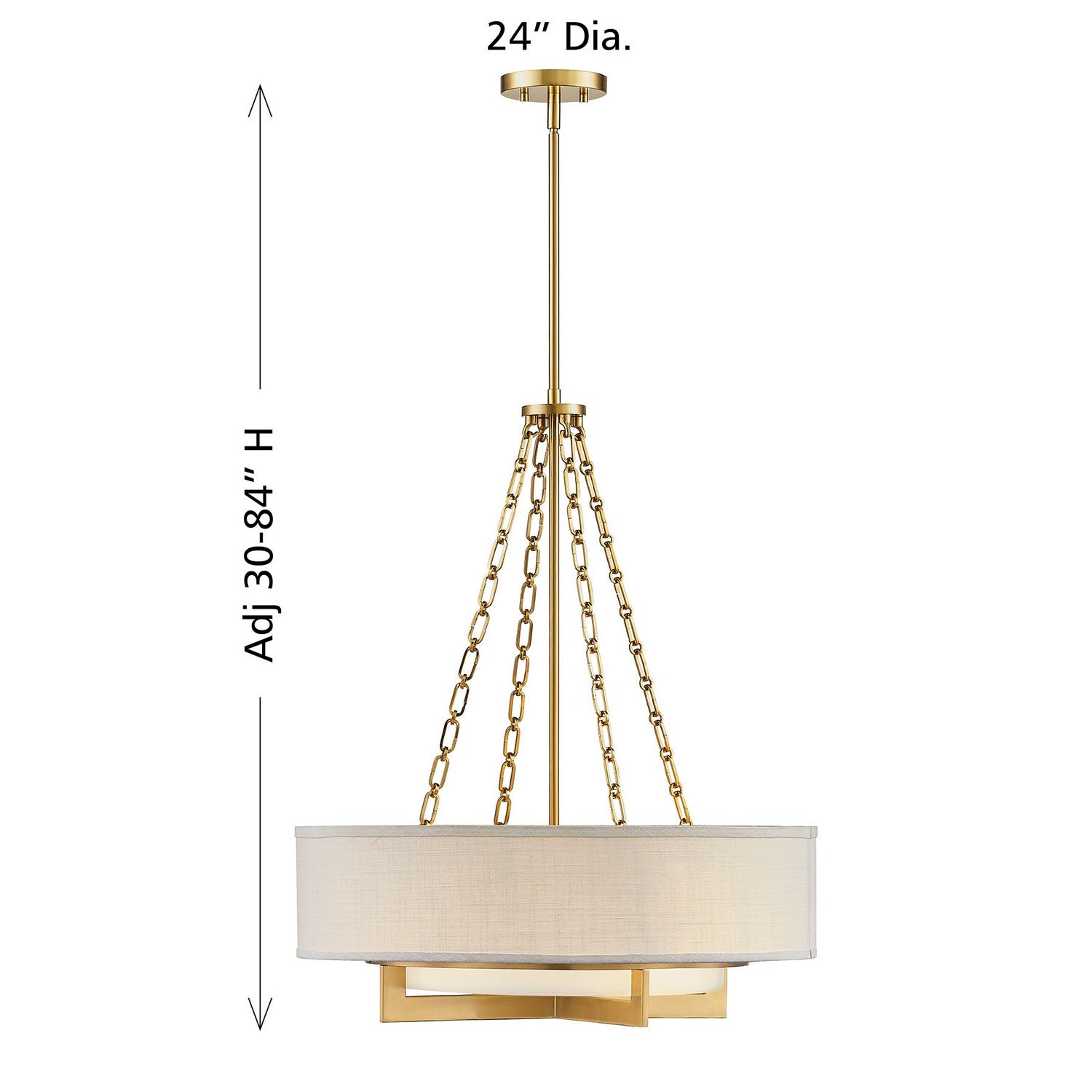 Savoy House - 7-4999-4-322 - Four Light Pendant - Brentwood - Warm Brass