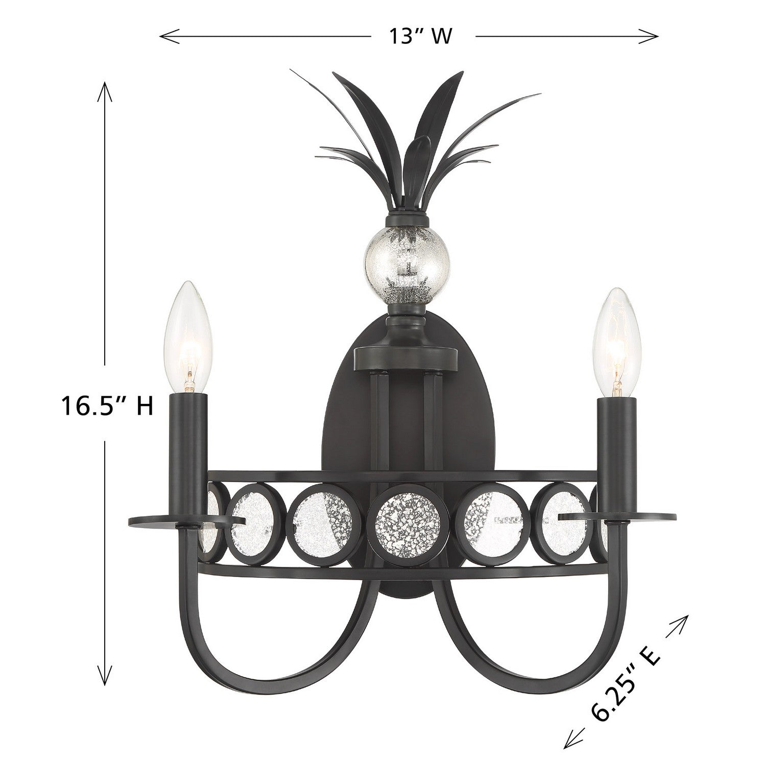 Savoy House - 9-1207-2-188 - Two Light Wall Sconce - Hearst - Black Tourmaline