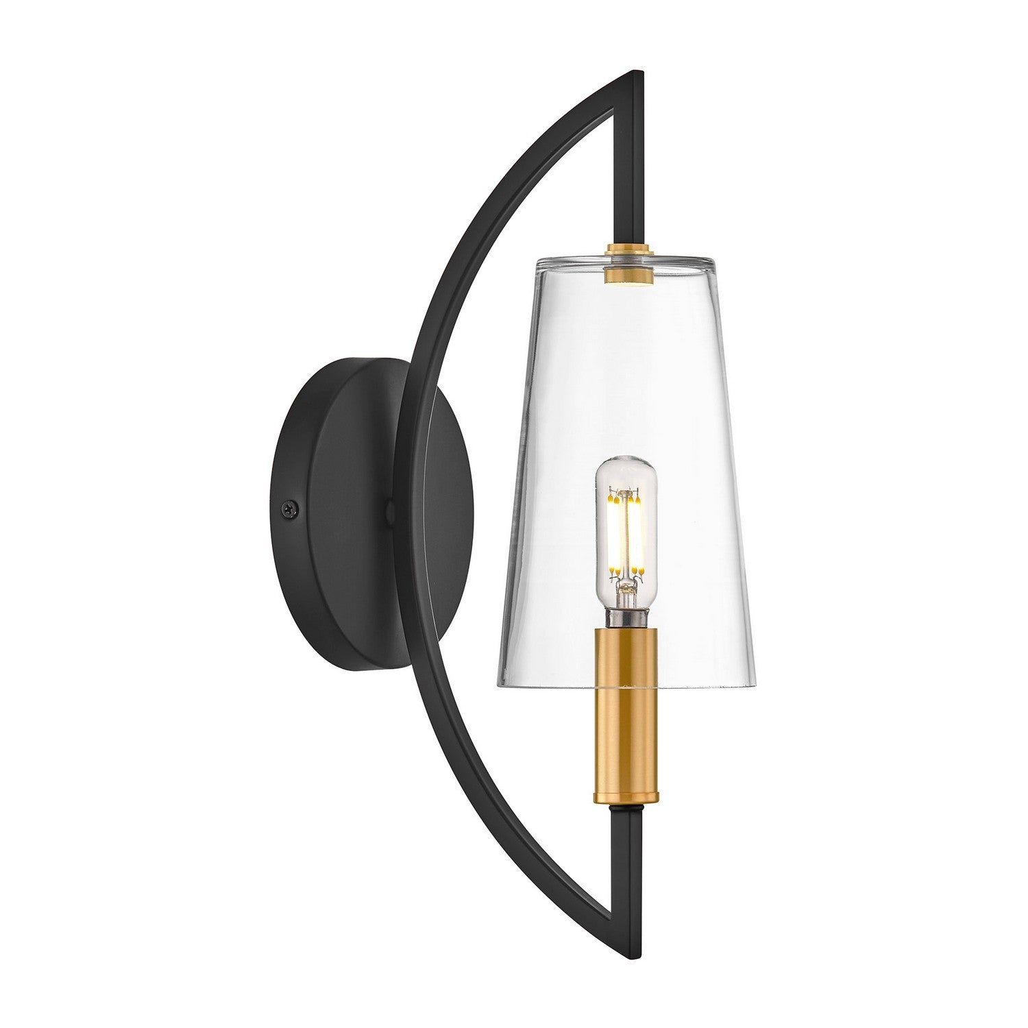 Savoy House - 9-7167-1-143 - One Light Wall Sconce - Hanley - Matte Black and Warm Brass